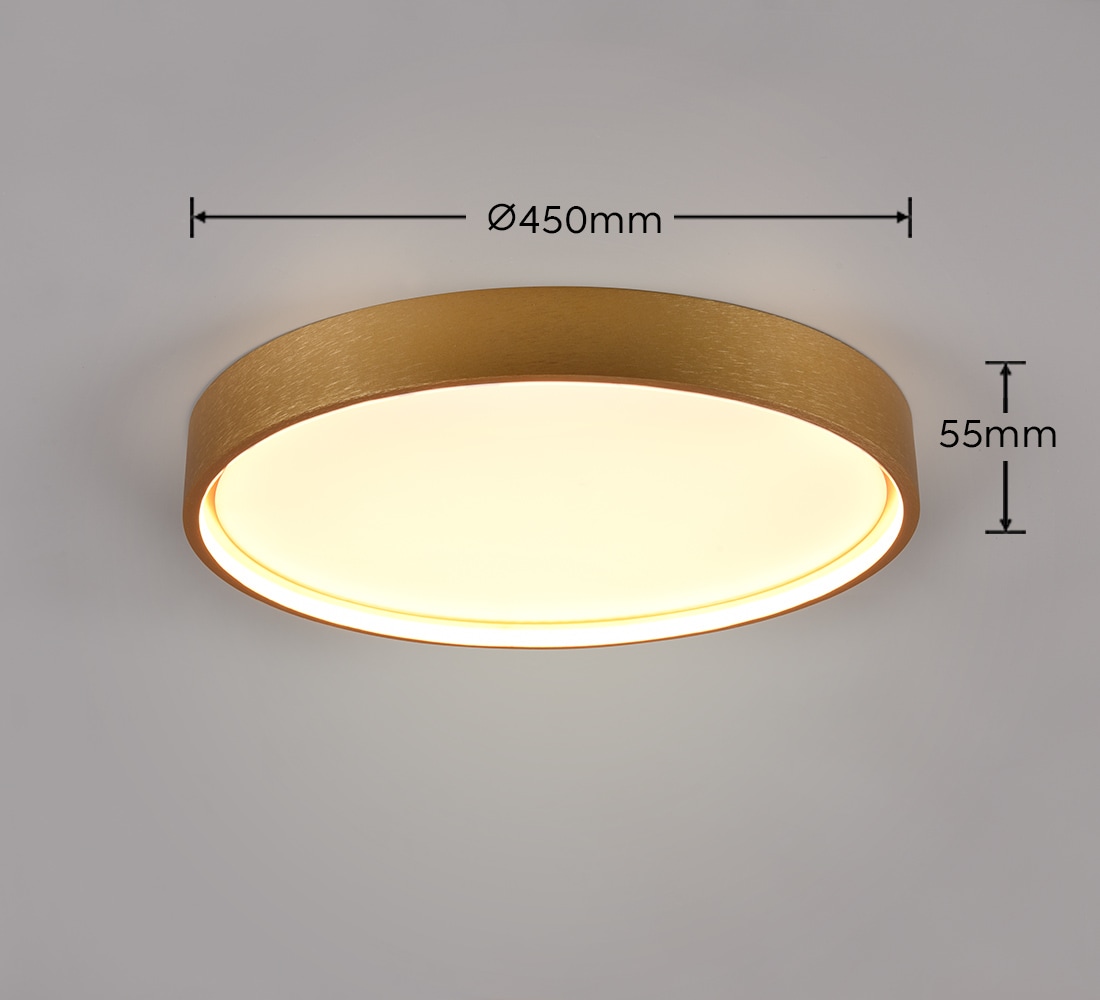 TRIO Leuchten LED Deckenleuchte »DOHA, Deckenlampe 29W 3260 Lumen Lichtfarbe einstellbar 2300-4000K«, 1 flammig, Leuchtmittel LED-Board | LED fest integriert, indirektes Licht getrennt schaltbar als Wandlampe und Deckenlampe mögl