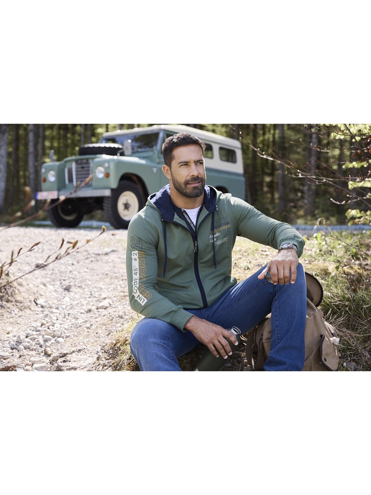 Jan Vanderstorm Kapuzensweatjacke »Sweatjacke RODERICH«, aus atmungsaktiver Baumwolle