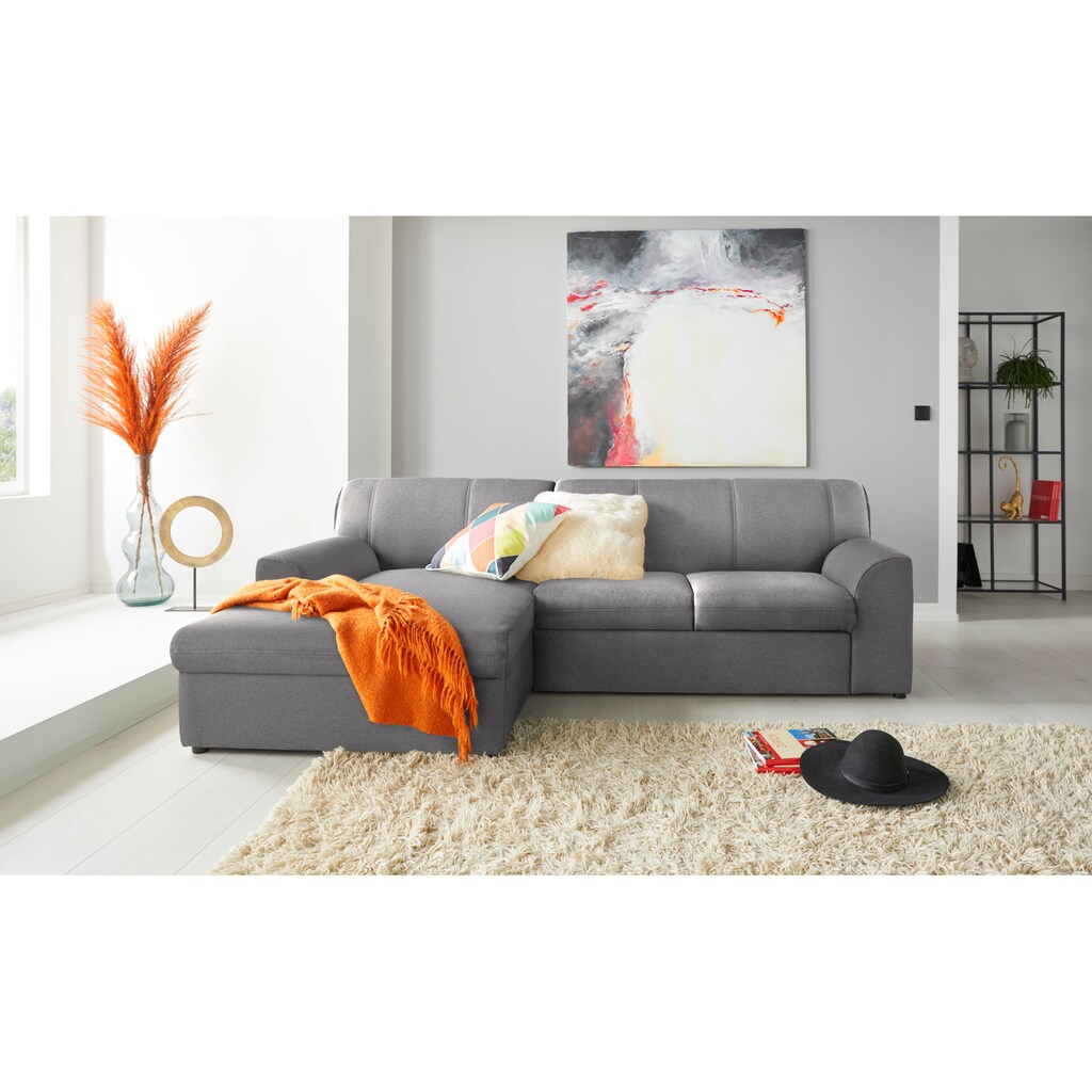 DOMO collection Ecksofa »Topper«, mit Recamiere, wahlweise mit Schlaffunktion