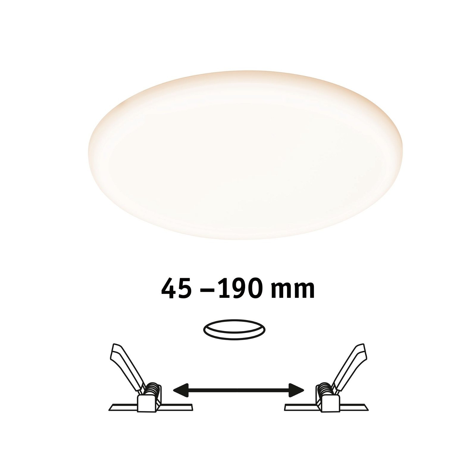 Paulmann LED Einbauleuchte »VariFit Veluna IP44 rund 215mm 21W 1650lm 3000K Satin 3-Step-Dim« 1 Stk. Warmweiß Einbaupanel, dimmbar