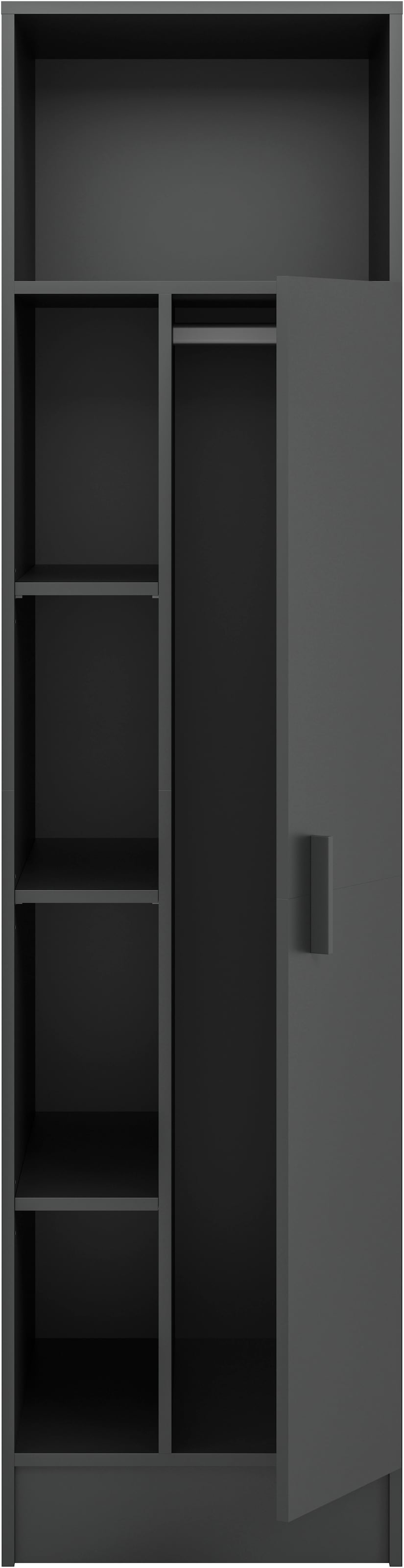 welltime Mehrzweckschrank »FALAS, TOPSELLER!, Höhe 195cm, 1 Tür, 1 Kleiderstange, 5 offene Fächer« in verschiedenen Farben erhältlich, 1 Stk. tlg. Universalschrank, Wäscheschrank, Badezimmer, Hauswirtschaftsschrank