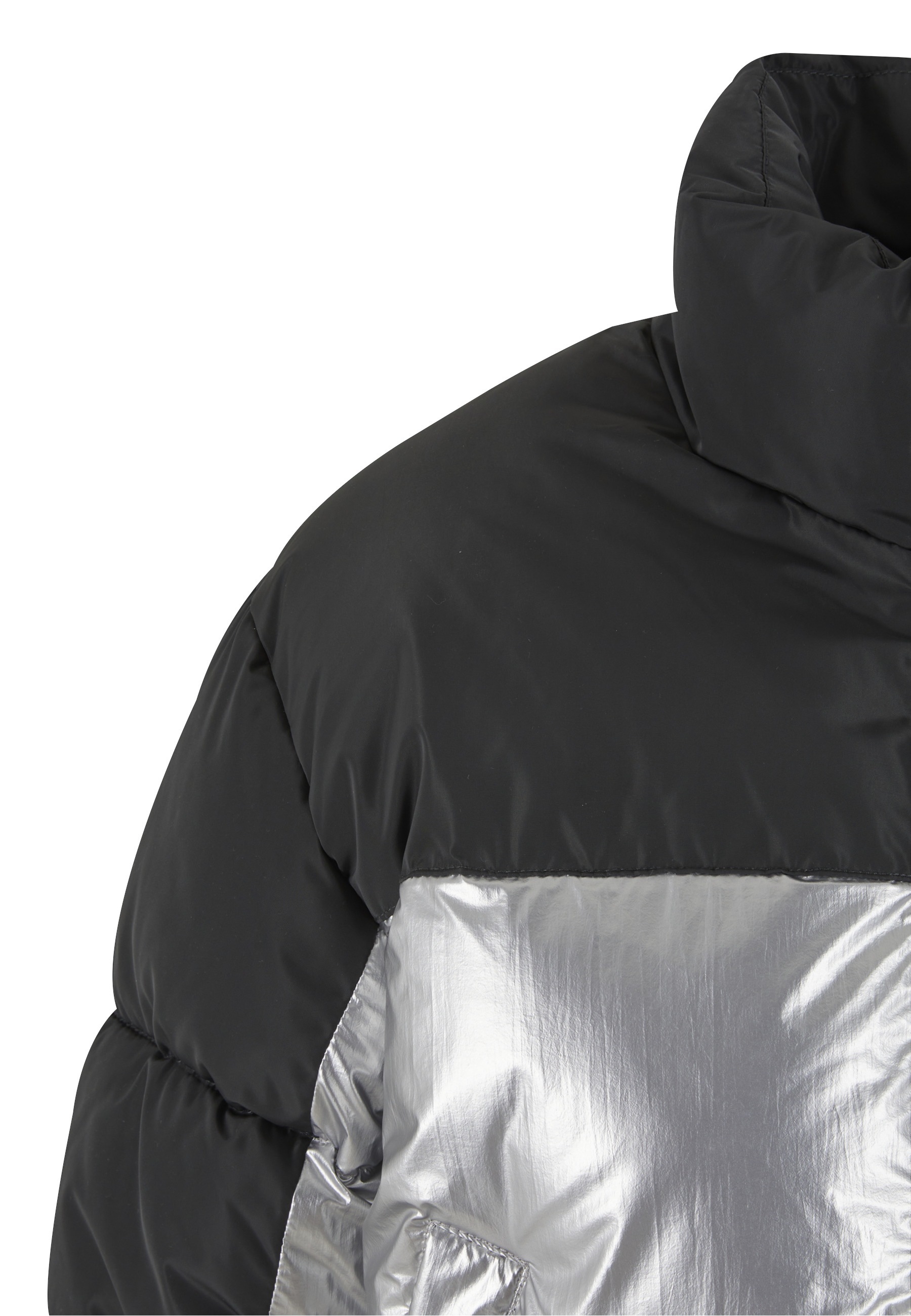 Karl Kani Winterjacke »Karl Kani KK Og Metallic Block Crop Puffer Jacket metallic« 1 Stk. tlg. ohne Kapuze
