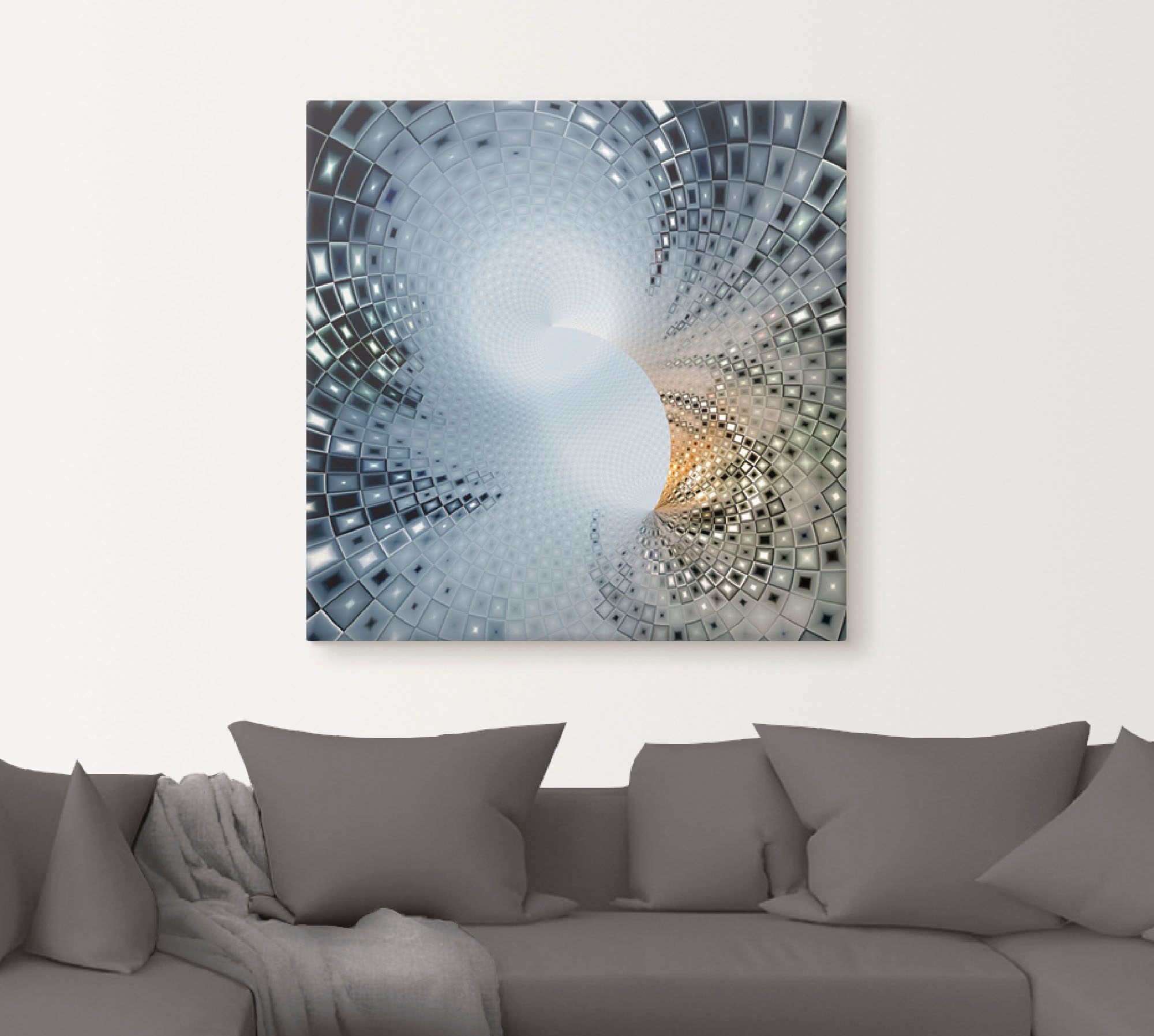 Artland Wandbild »Abstraktes in blau & Gold«, Muster, (1 St.), als Alubild, Outdoorbild, Leinwandbild in verschied. Größen