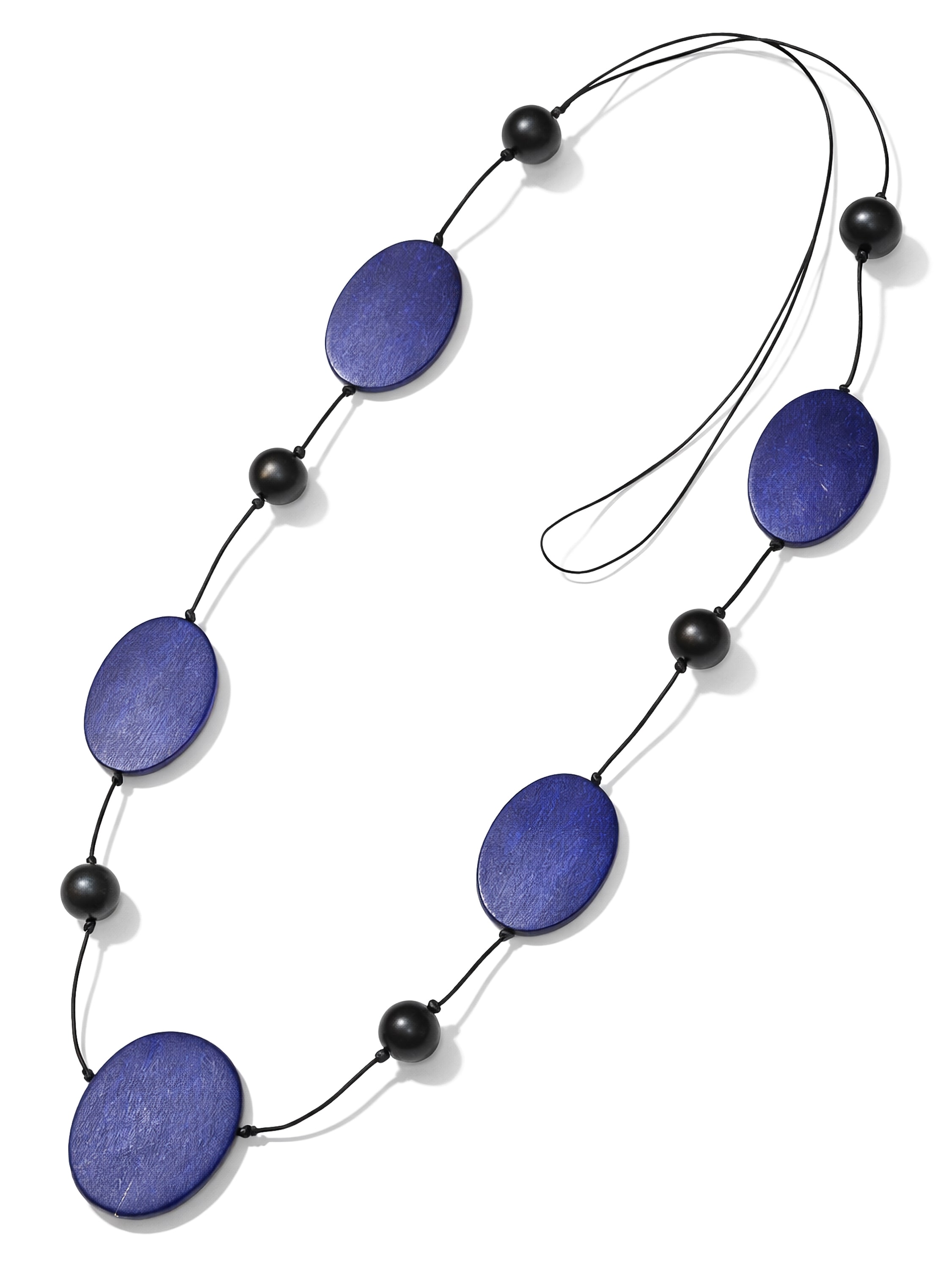 COLLEZIONE ALESSANDRO Lange Kette "Rubylin" aus großen Holzscheiben und Per günstig online kaufen