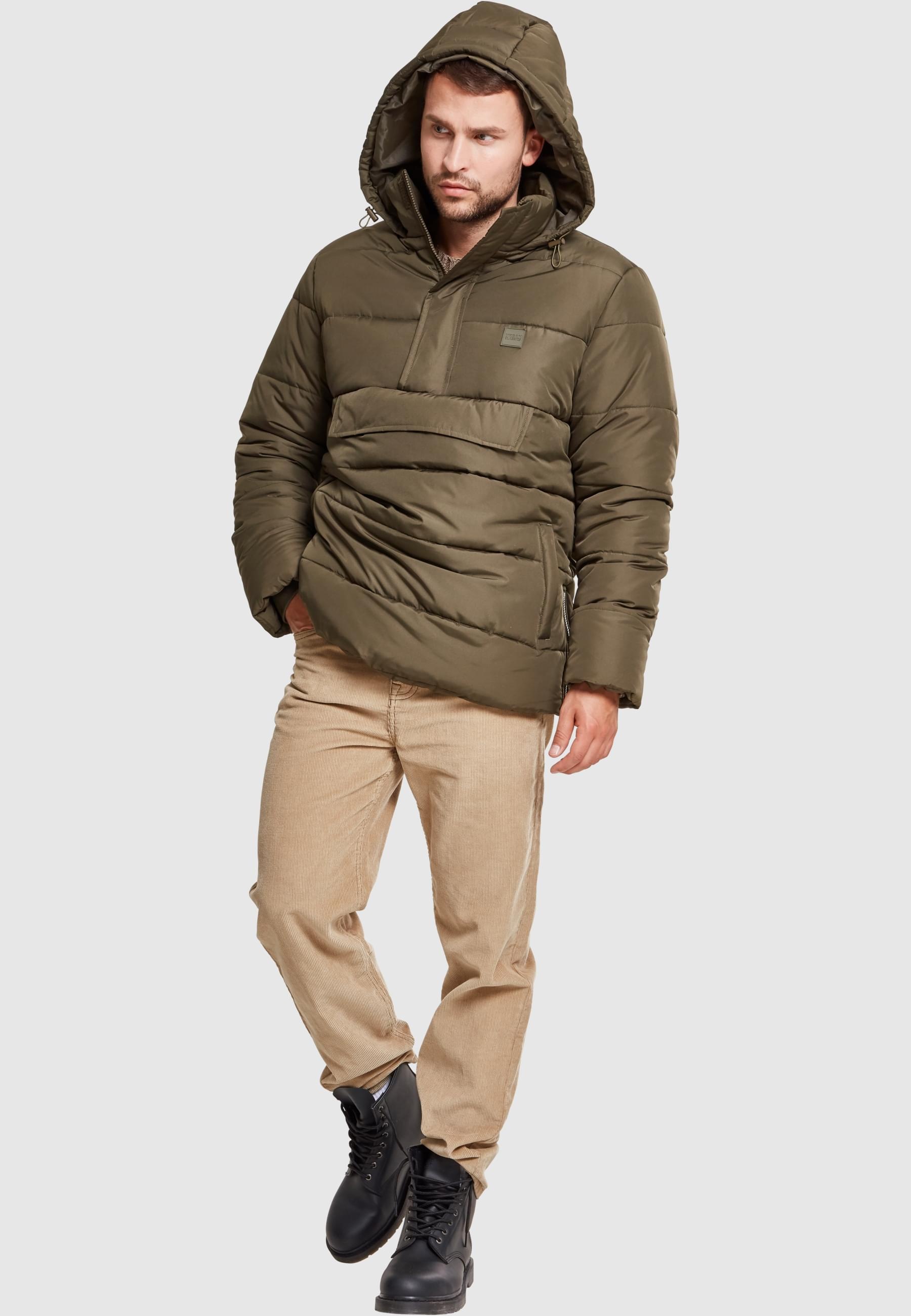 URBAN CLASSICS Winterjacke »Urban Classics Herren Pull Over Puffer Jacket«, (1 St.), mit Kapuze