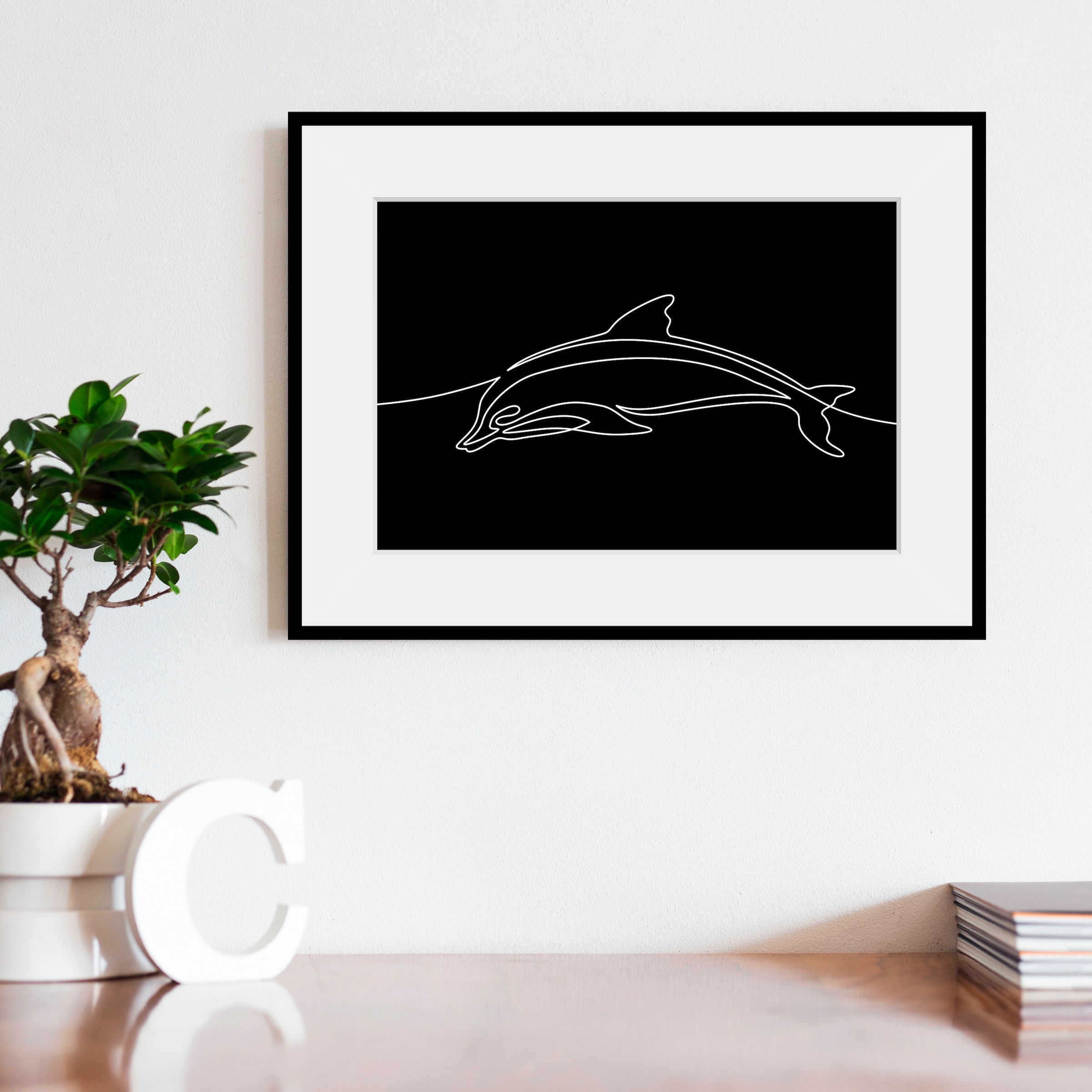 queence Bild "Flipper", (1 St.), HD Premium Poster-Druck inkl. Holzrahmen günstig online kaufen