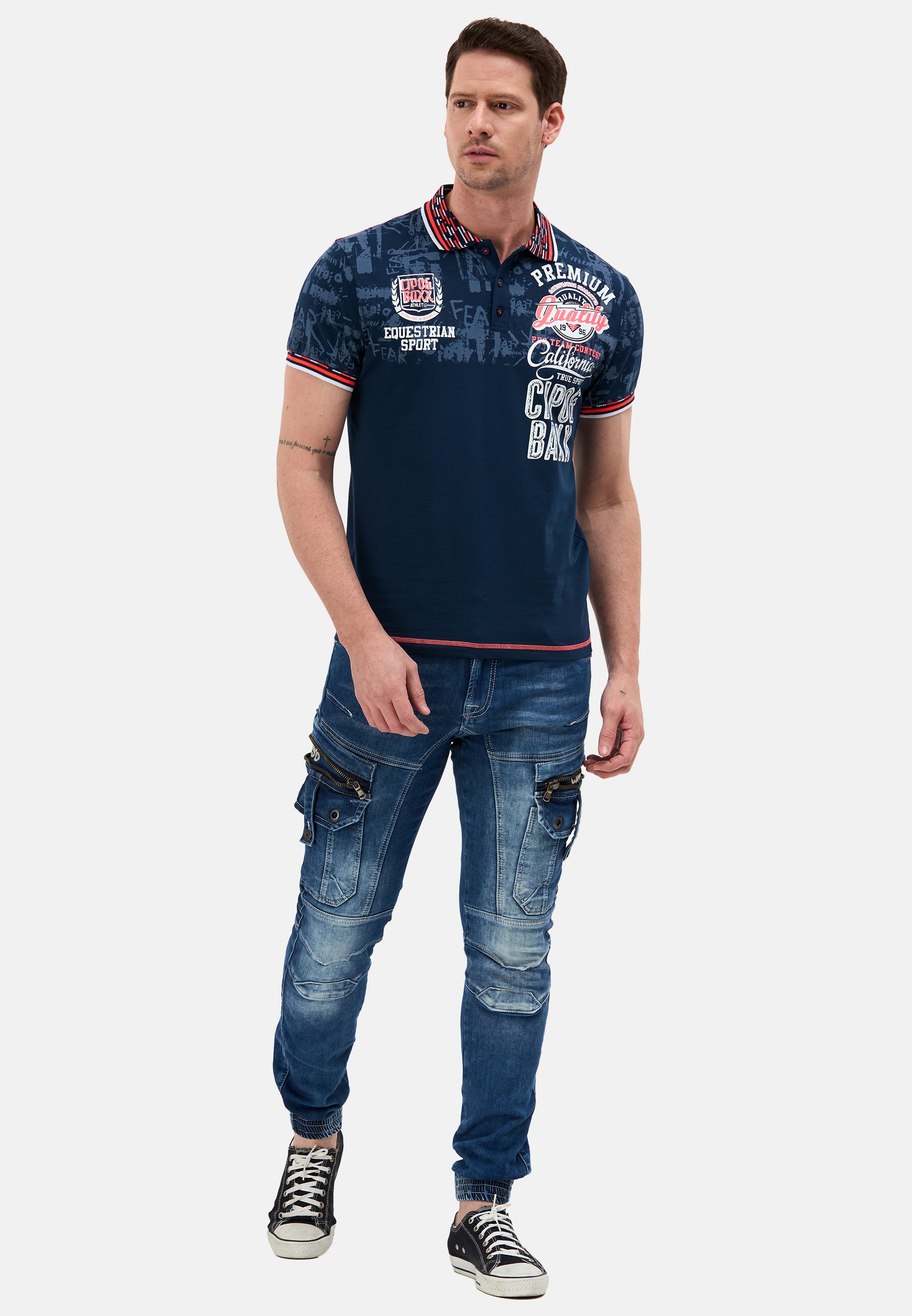 Cipo & Baxx Polo Shirt Navyblue 4XL 9