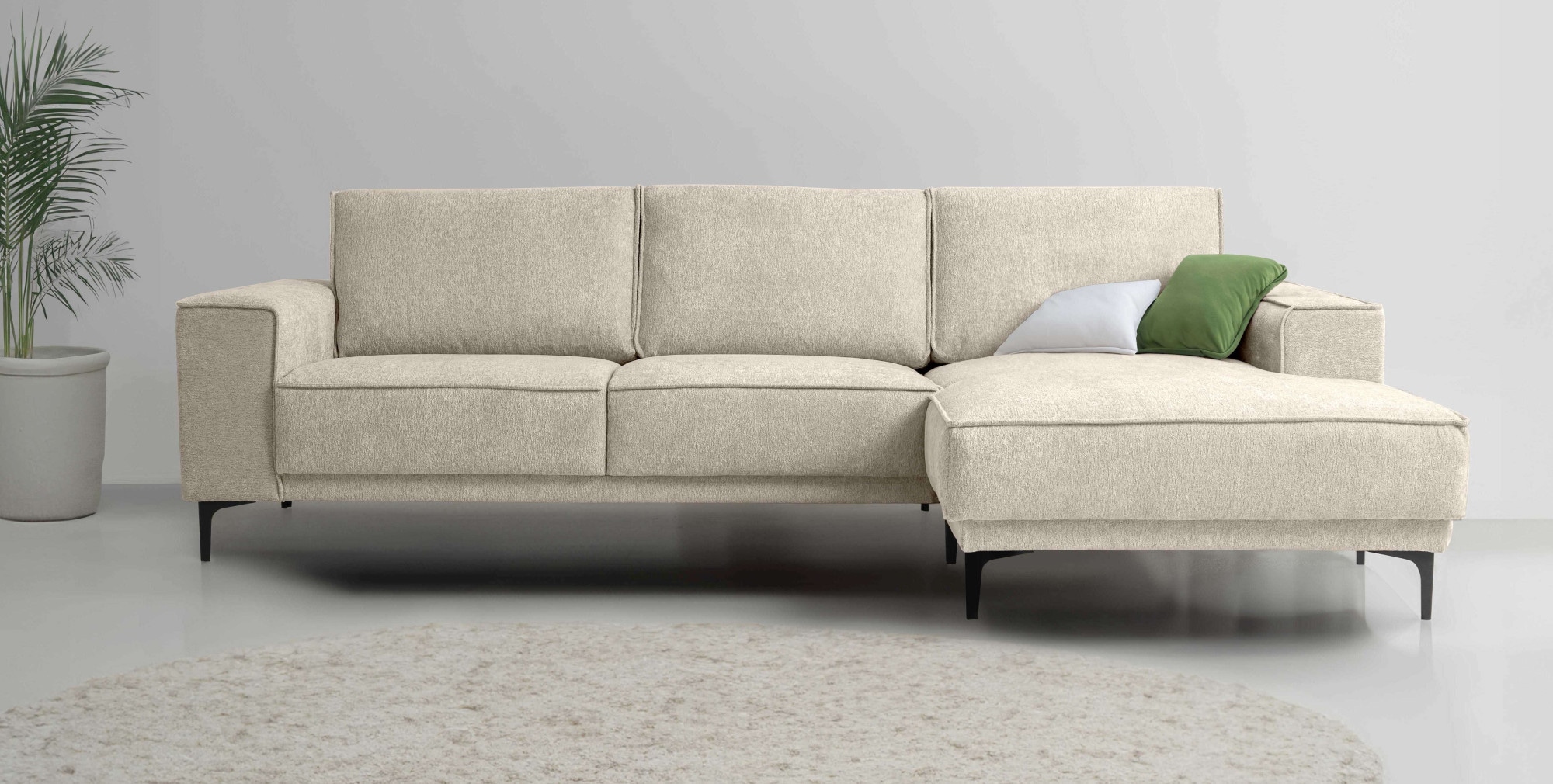 Places of Style Ecksofa "Polsterecke Oland, Struktur, Flachgewebe, Luxus-Mi günstig online kaufen