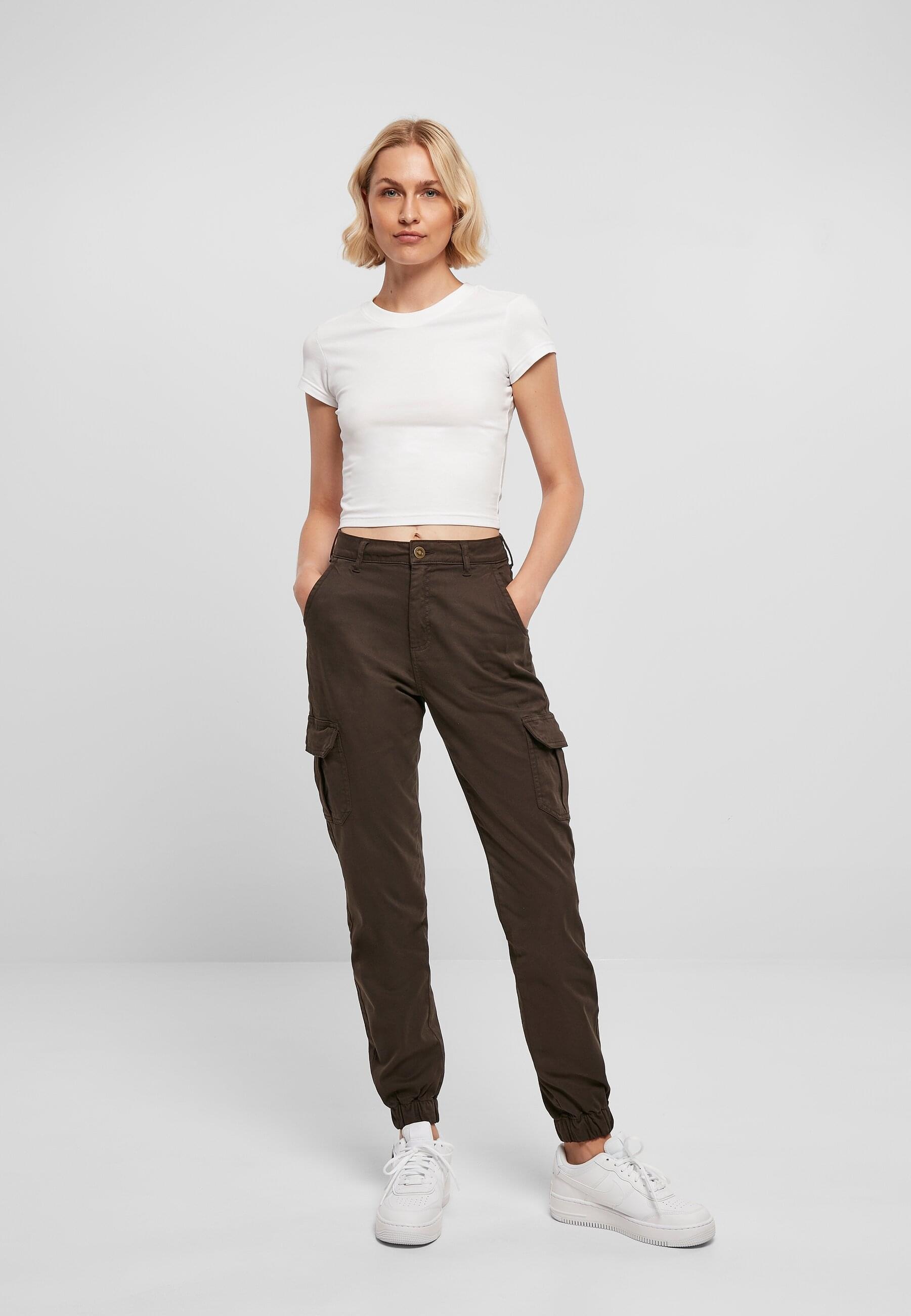 URBAN CLASSICS Cargohose »Urban Classics Damen Ladies High Waist Cargo Pants«, (1 tlg.)