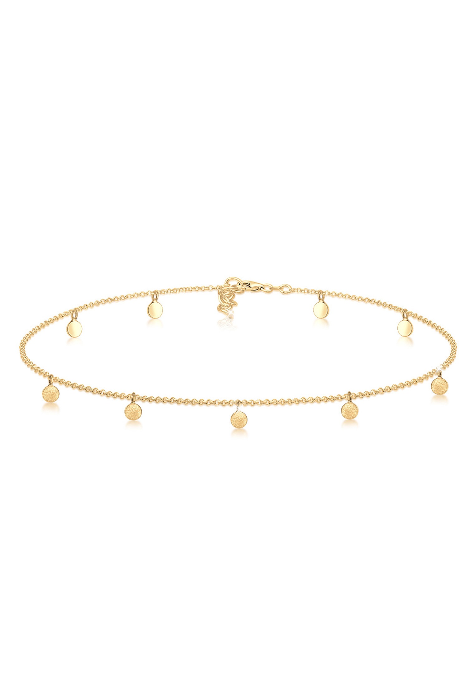 elli -  Collier Choker Plättchen Coins Matt 925 Silber