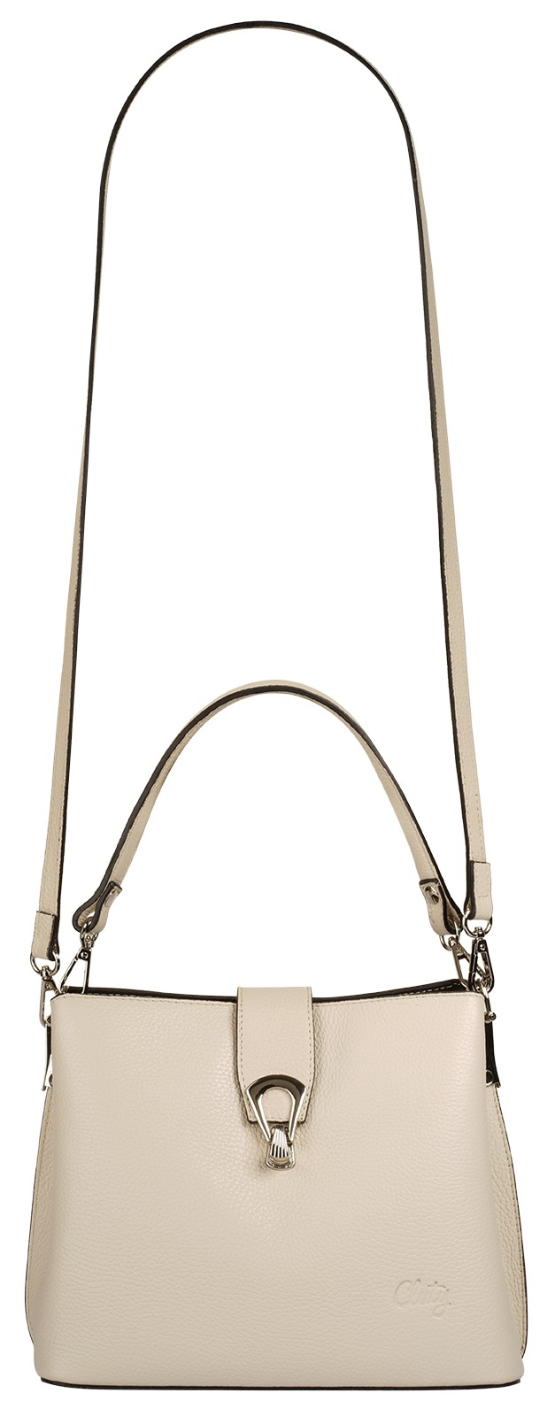 Cluty Umhängetasche, echt Leder, Made in Italy
