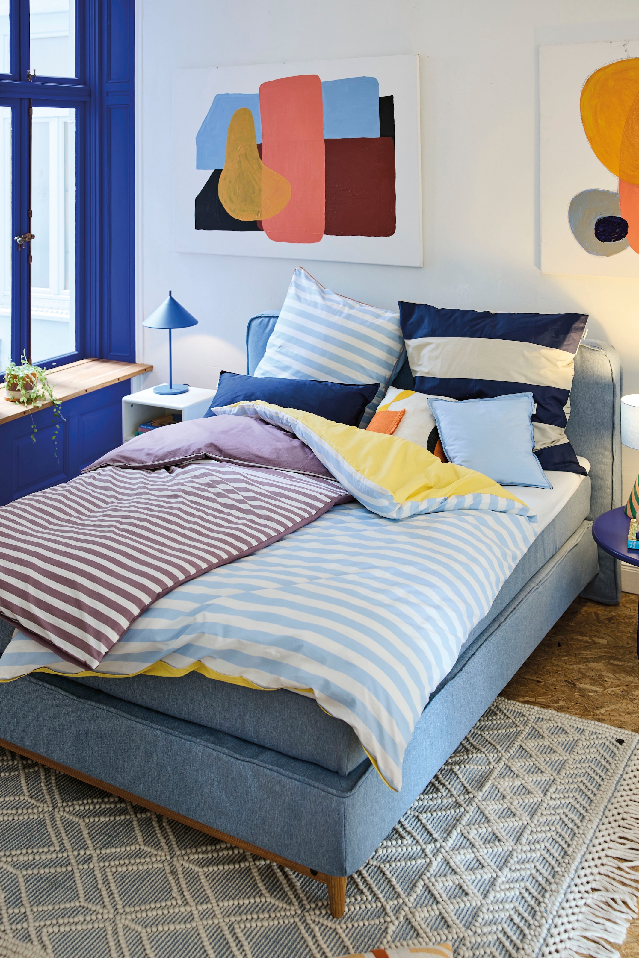 TOM TAILOR HOME Kissenhülle »new bedroom, UNI, 40x40cm oder 40x80cm«, (1 St.), mit farbiger Paspel und Markenreißverschluss