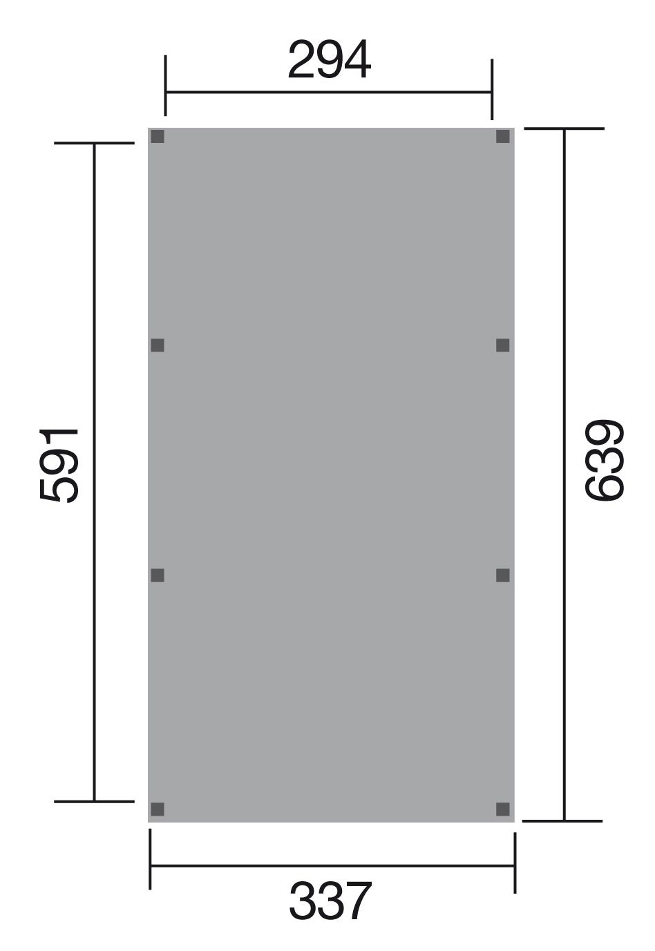 weka Einzelcarport »Leimholz-Flachdach-Carport 615 Gr.1«, Holz, 270 cm, naturbelassen, Flachdach aus verzinktem Stahl mit Trapezprofil