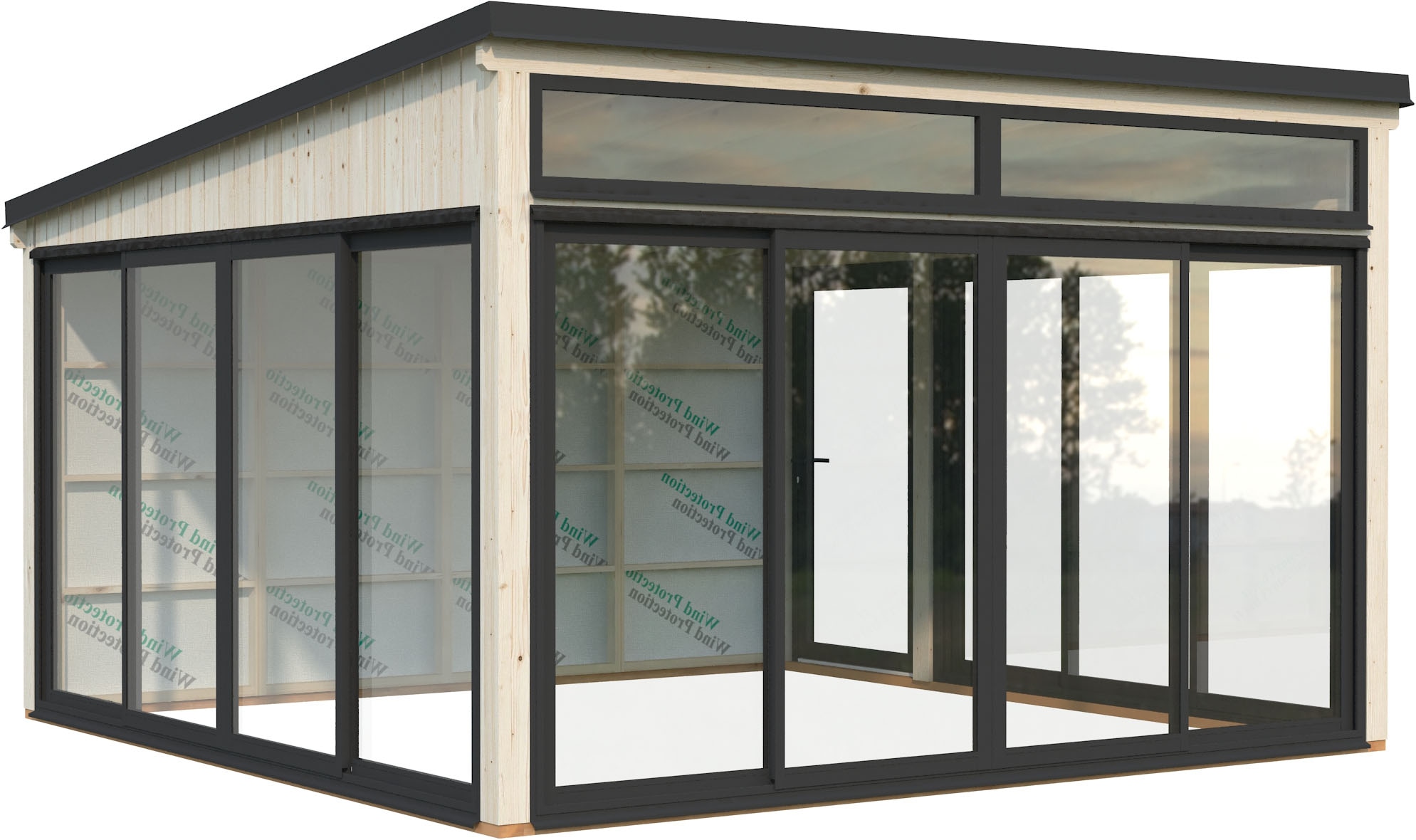 Palmako Holzpavillon »Saga 16,6 m² Slide« BxTxH: 430x430x276 cm