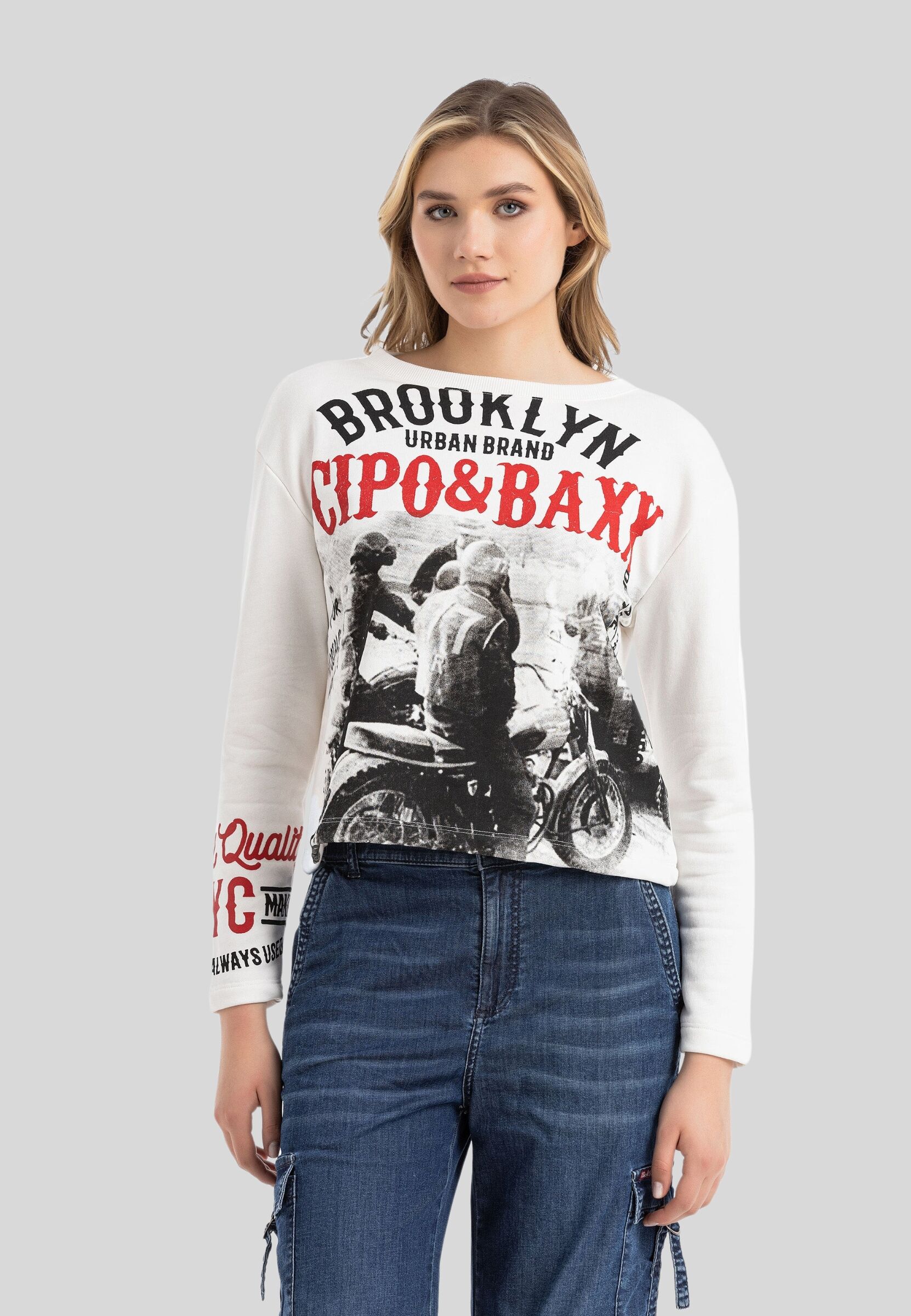 Cipo & Baxx T-Shirt "Cipo & Baxx Sweatshirts LONG SLEEVE T-SHIRT" hohem Tragekomfort
