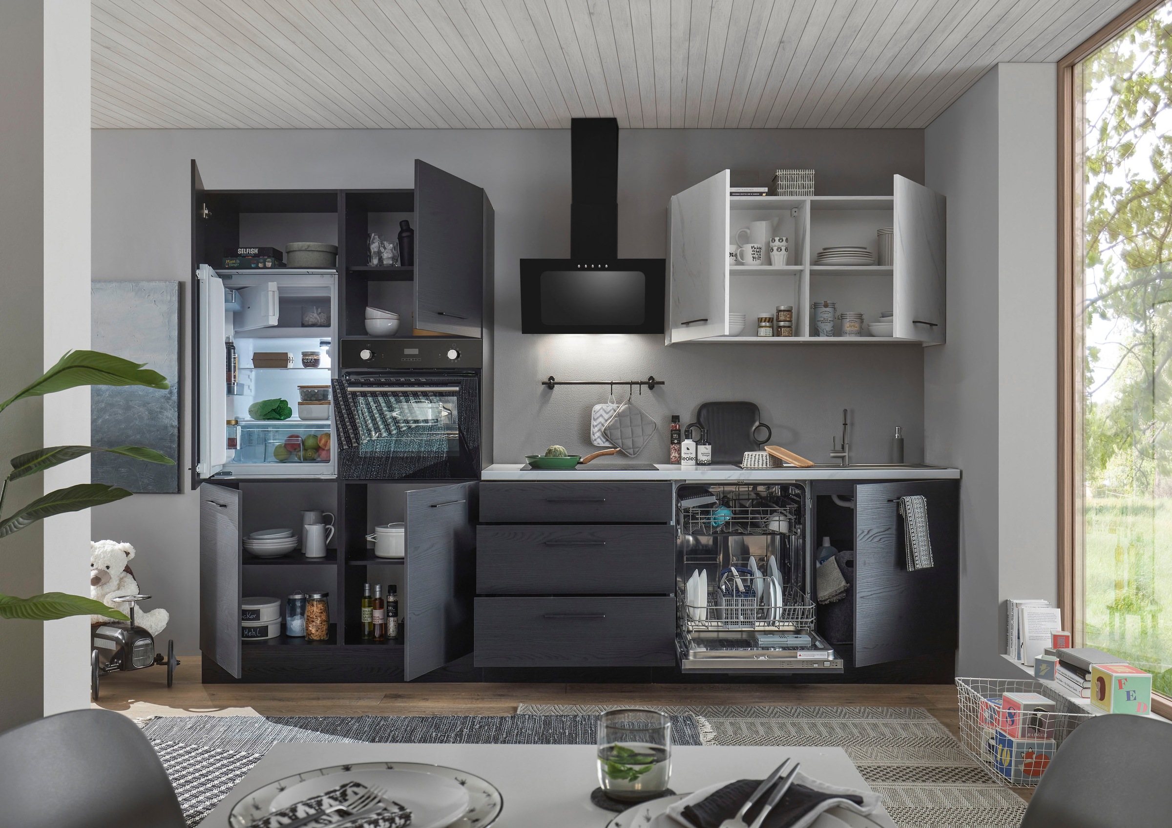 BASIC by Balculina Küchenzeile »Yorki«, Breite 320 cm, wahlweise mit E-Geräten