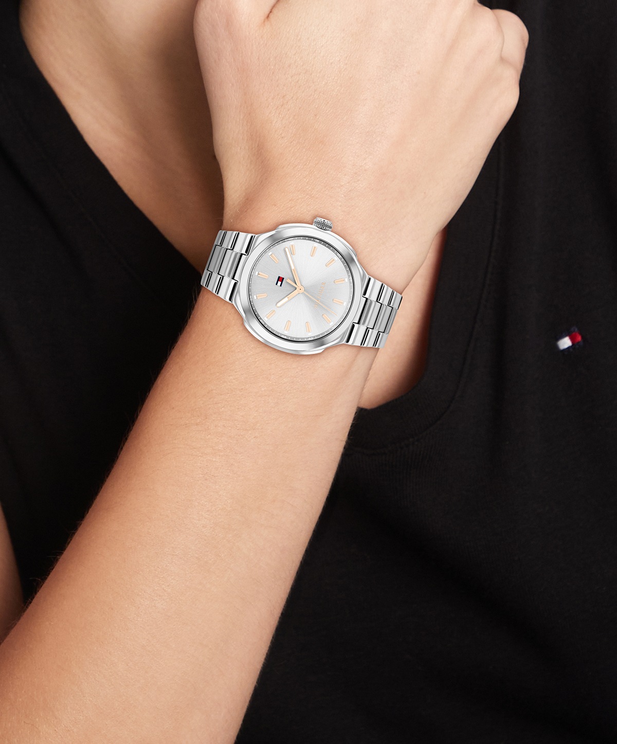 Tommy Hilfiger Quarzuhr »GEORGIA« Armbanduhr, Damenuhr, Edelstahlarmband, analog