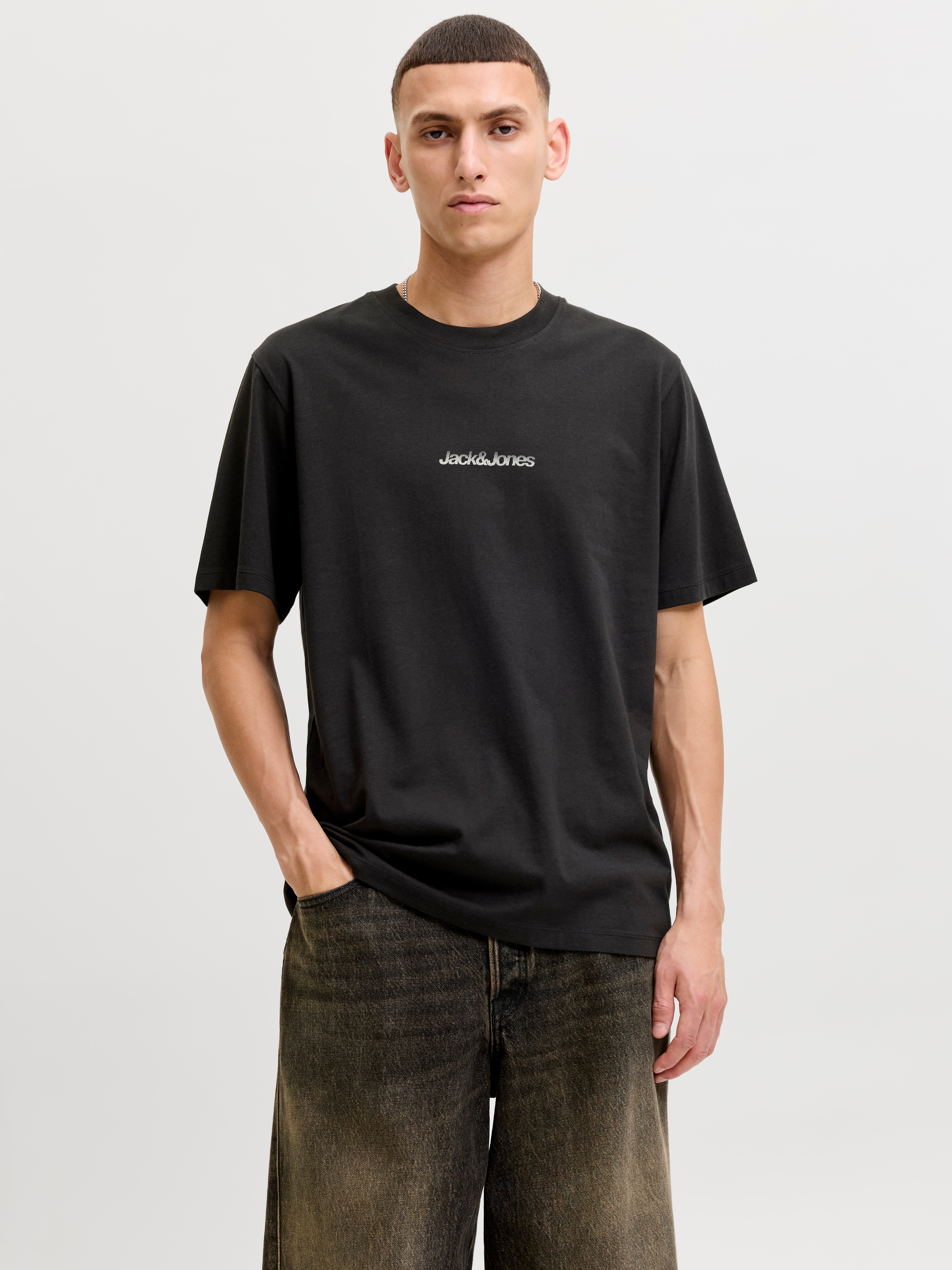 Jack & Jones T-Shirt "JCOECHO GRAPHIC BACK PRINT SS TEE CN FST" Baumwolle, regular fit