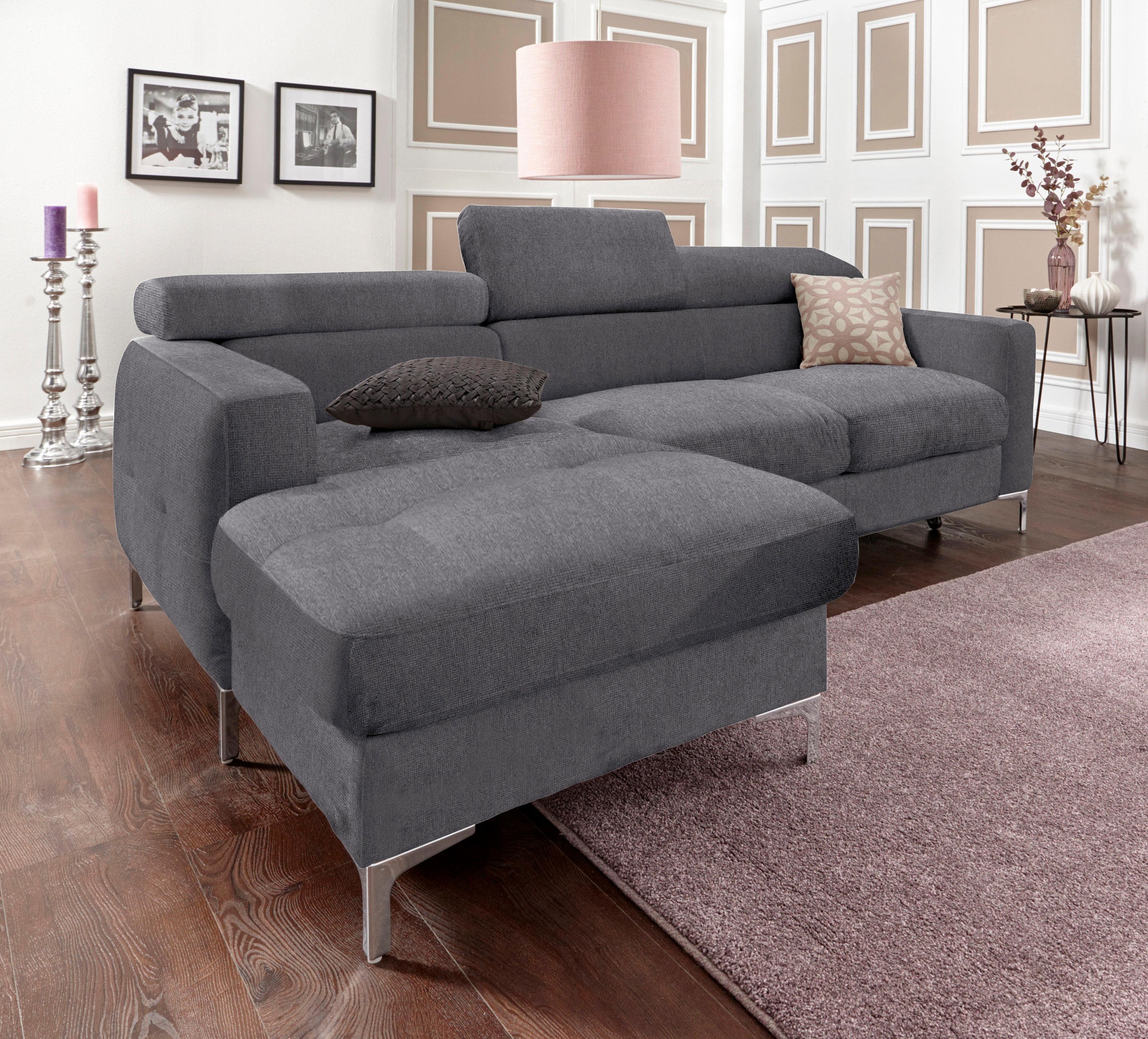 COTTA Ecksofa "Sammy L-Form" mit Kopfteilverstellung, wahlweise mit Bettfun günstig online kaufen