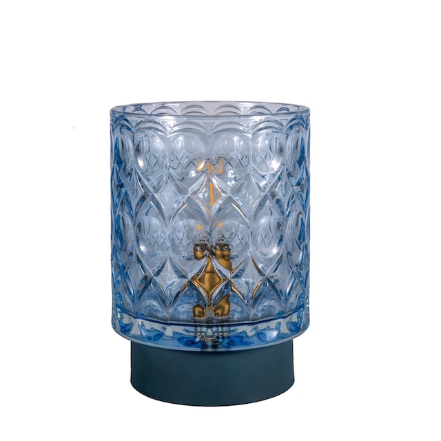 Pauleen LED Tischleuchte »Chic Glamour mobile Blau Glas/Metall«, 1  flammig-flammig, E14, Timer Batterie | BAUR