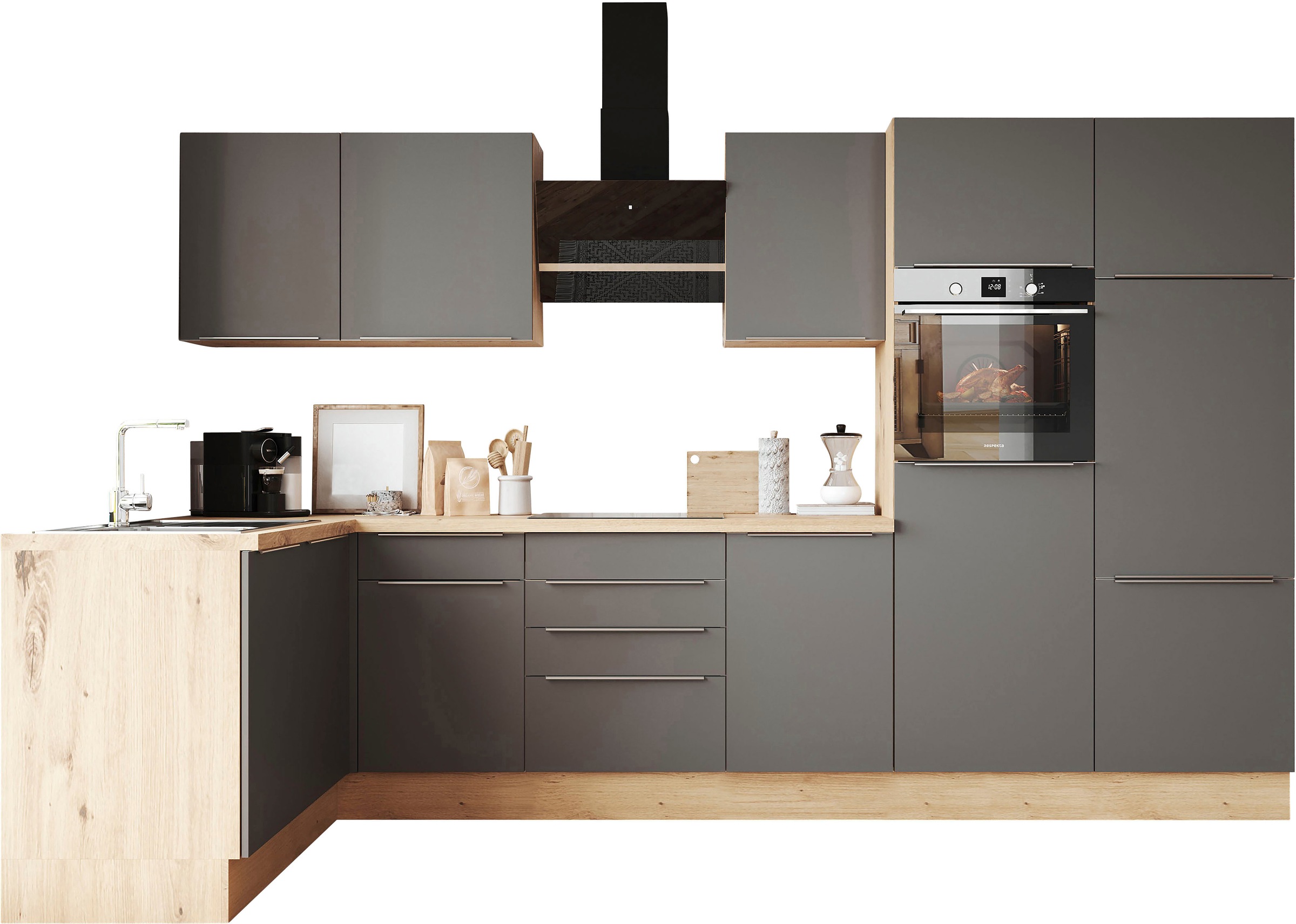 RESPEKTA Küchenzeile "Safado aus der Serie Marleen" Breite 340 cm, mit Soft günstig online kaufen