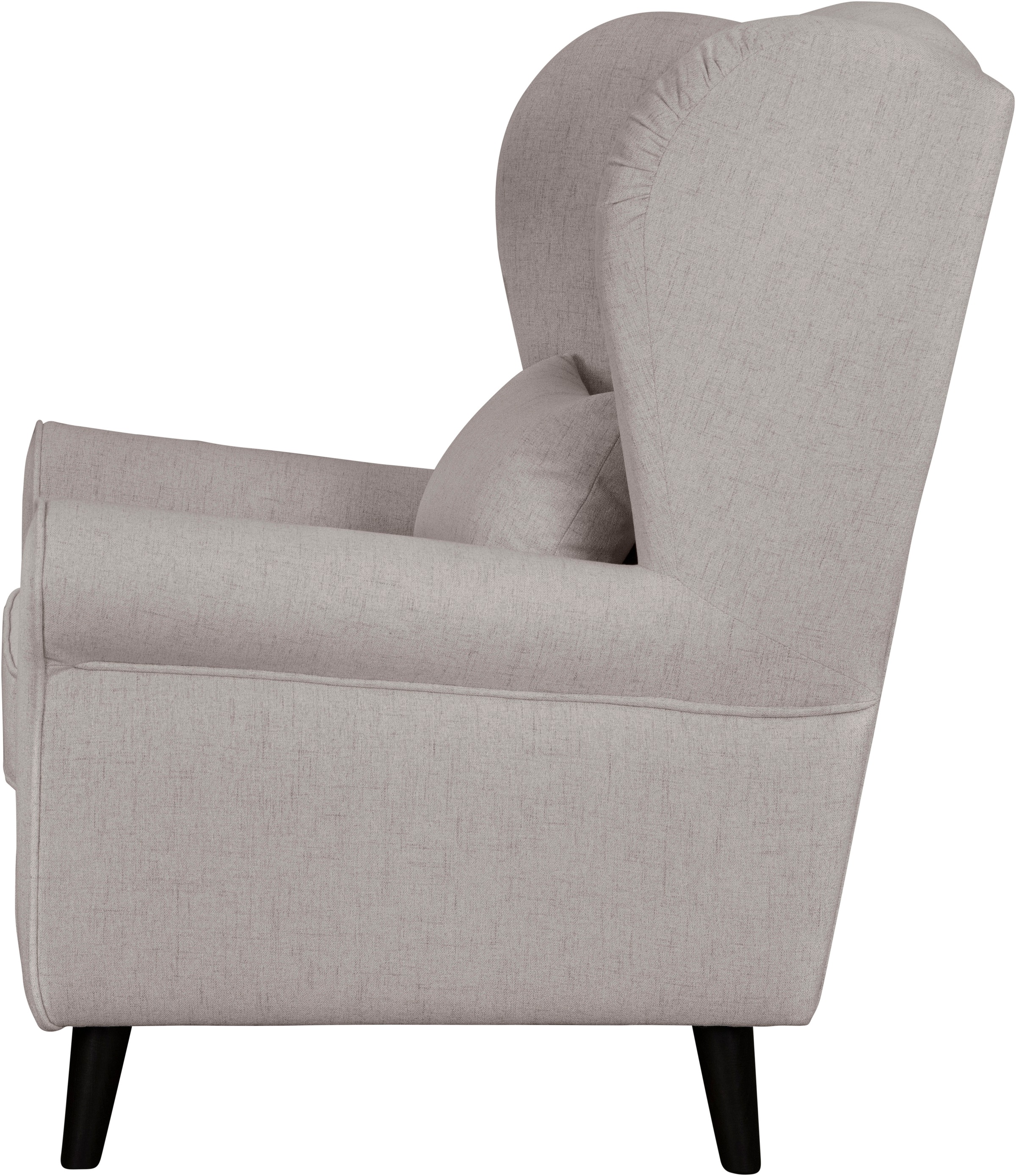 Home affaire Sessel »Ohrensessel CHISTELLE, wahlweise mit Polsterhocker« mit Wellenunterfederung, Maße: B/T/H: 81/87/99 cm