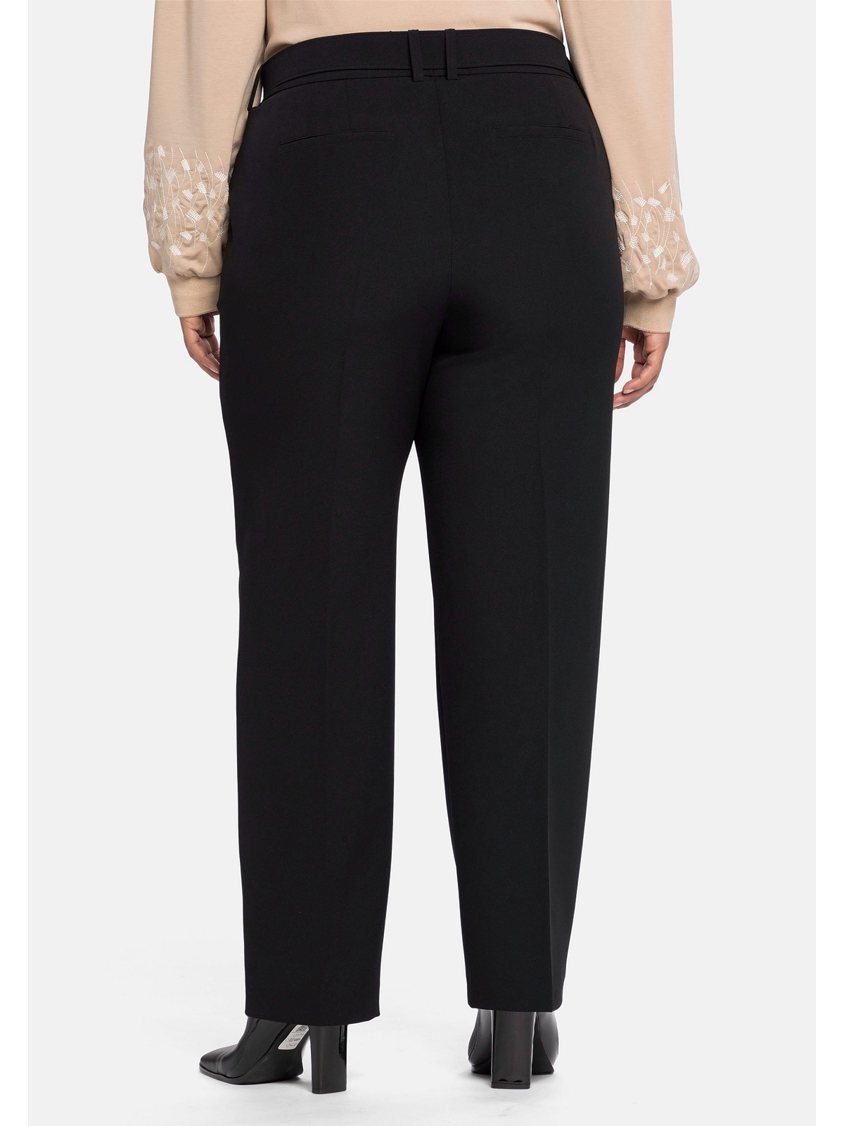 Sheego Bügelfaltenhose »Große Größen«, mit High-Waist-Bund und Gürtel