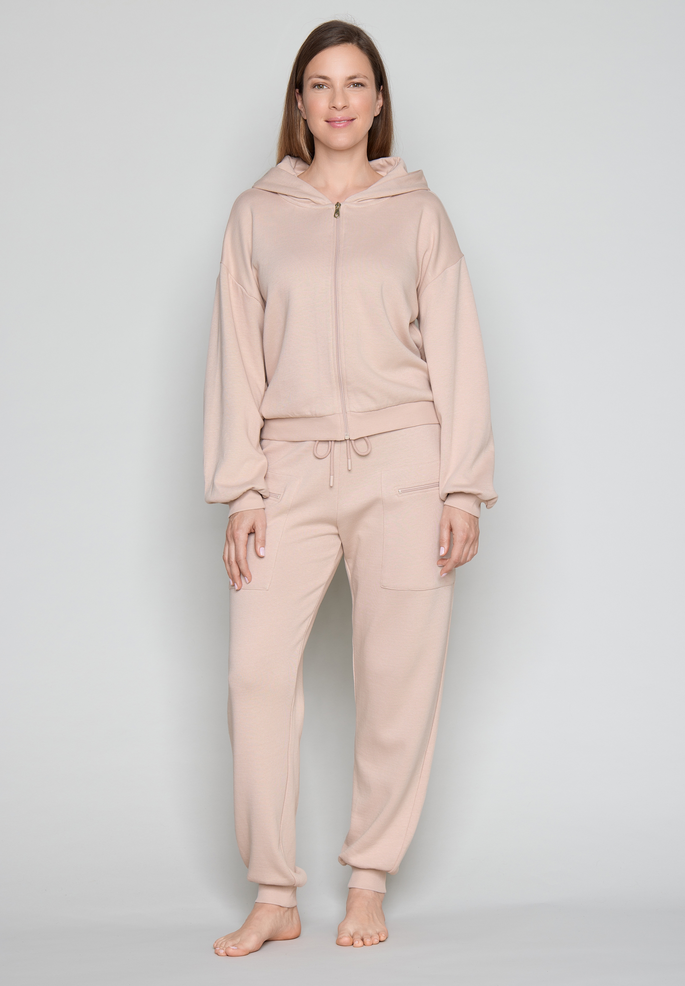 JOOP! Sweatjacke mit Kapuze, für Homewear und Loungewear, aus Jersey