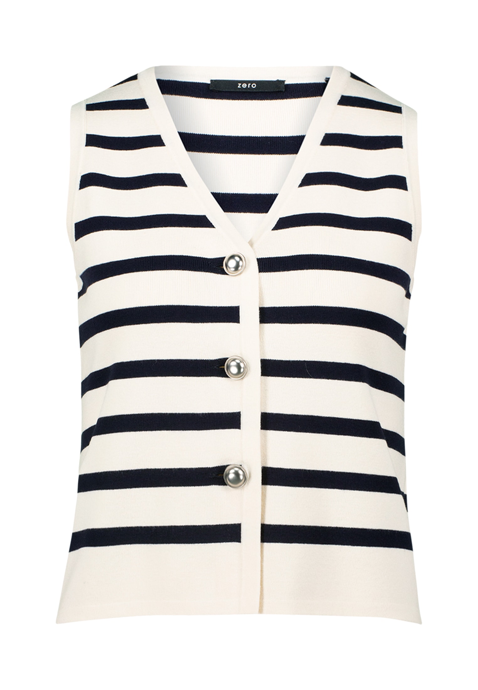 Zero Strickjacke »zero Strickweste gestreift mit Knopfleiste«, Knopfleiste