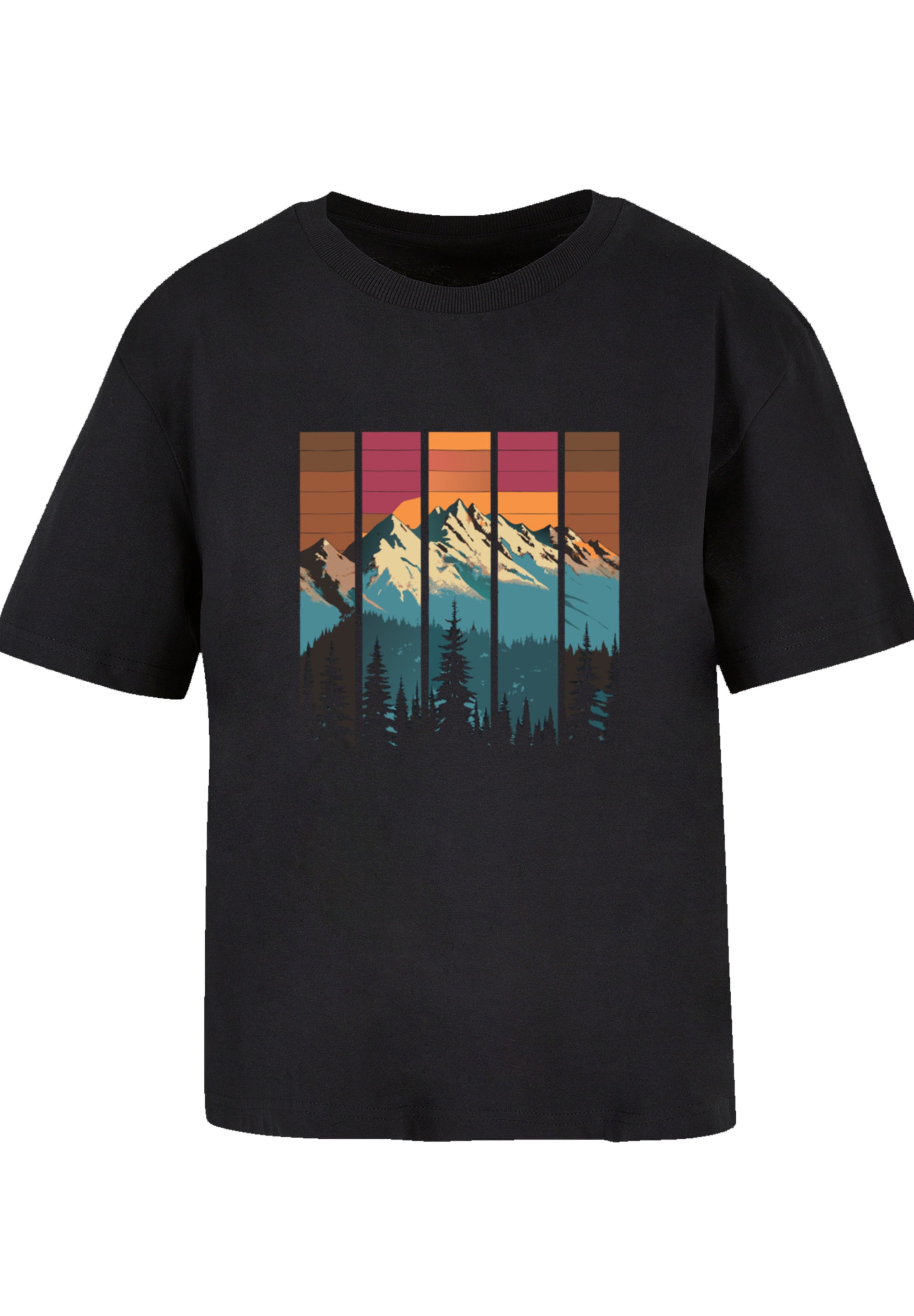 F4NT4STIC T-Shirt »Berg Sonnenuntergang Retro«, Premium Qualität