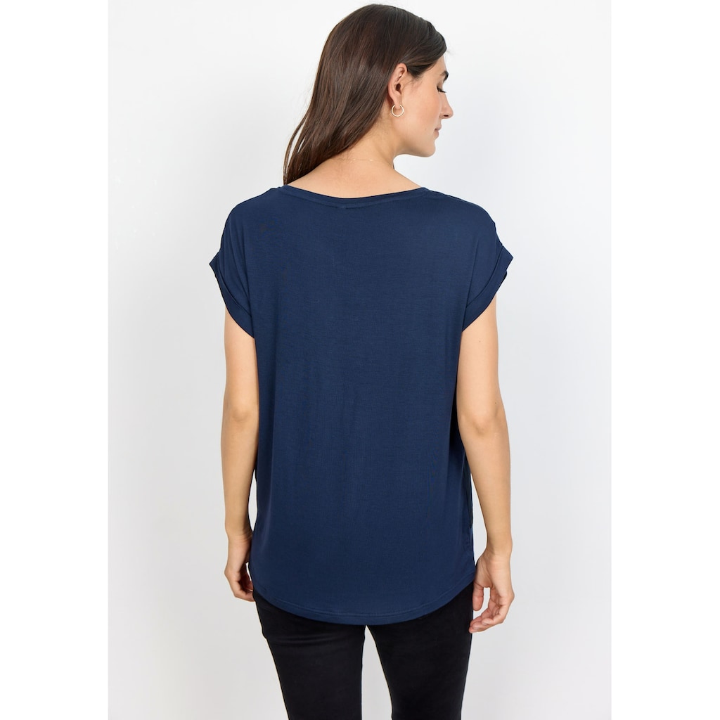 soyaconcept Shirtbluse »SC-Thilde6«, mit Bündchen und Vorderteil aus Satin, der Rücken aus Jersey