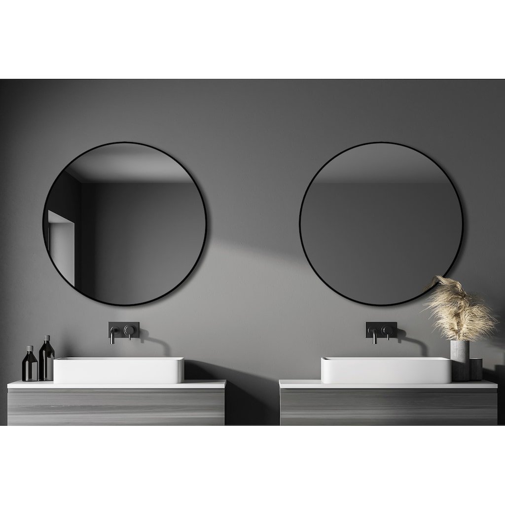 Wohnen Wohnaccessoires Talos Kosmetikspiegel, rund, in schwarz matt Ø 100 cm 