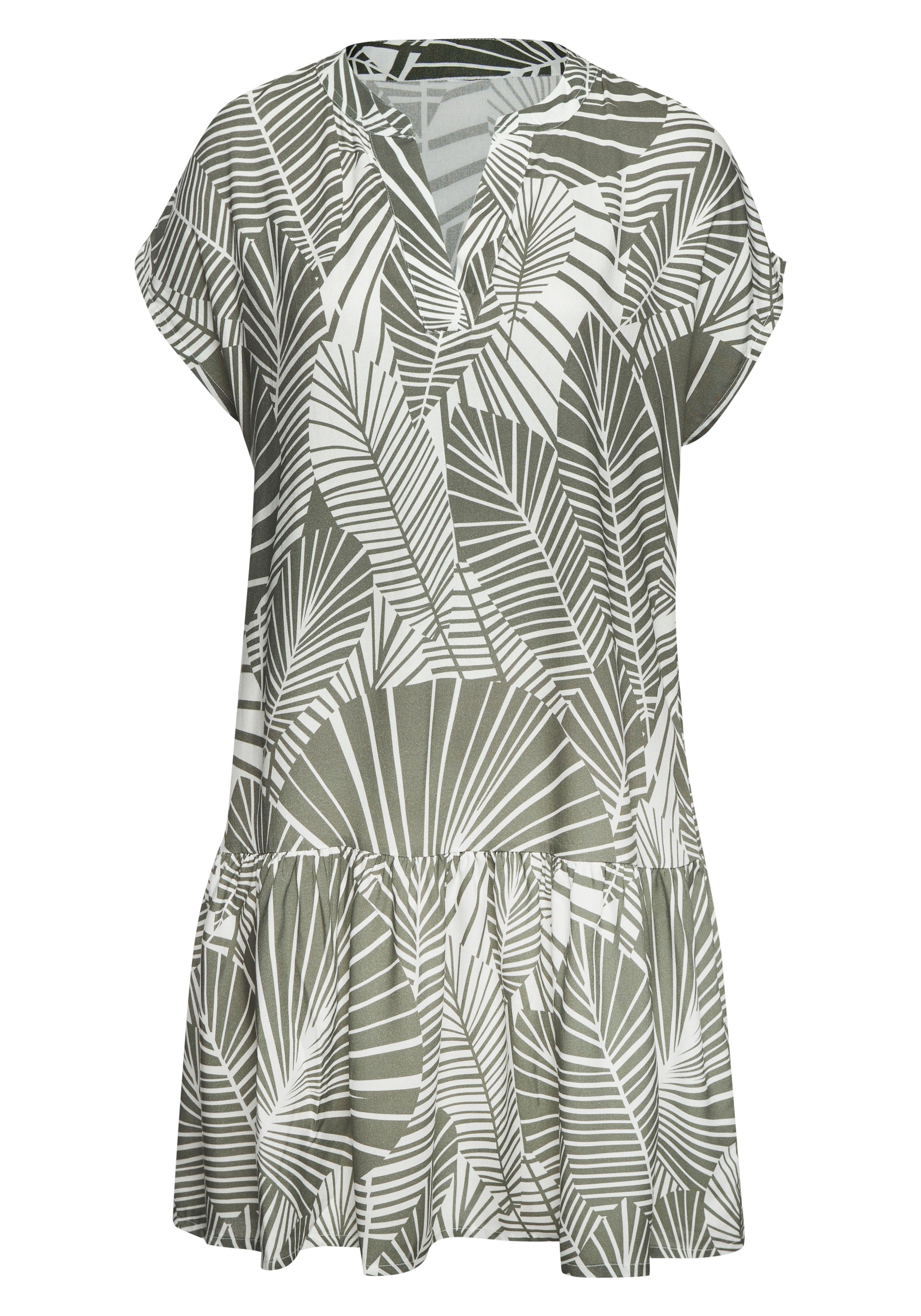 s.Oliver Blusenkleid mit Blätterdruck günstig online kaufen