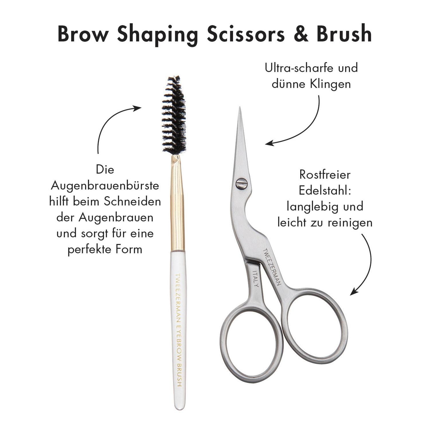 TWEEZERMAN Augenbrauen-Kosmetika »Brow Shaping Scissors bestellen BAUR (2 tlg.) & Brush«, 