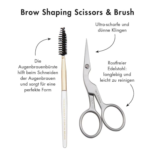 TWEEZERMAN Augenbrauen-Kosmetika »Brow Shaping Scissors & Brush«, (2 tlg.)  bestellen | BAUR