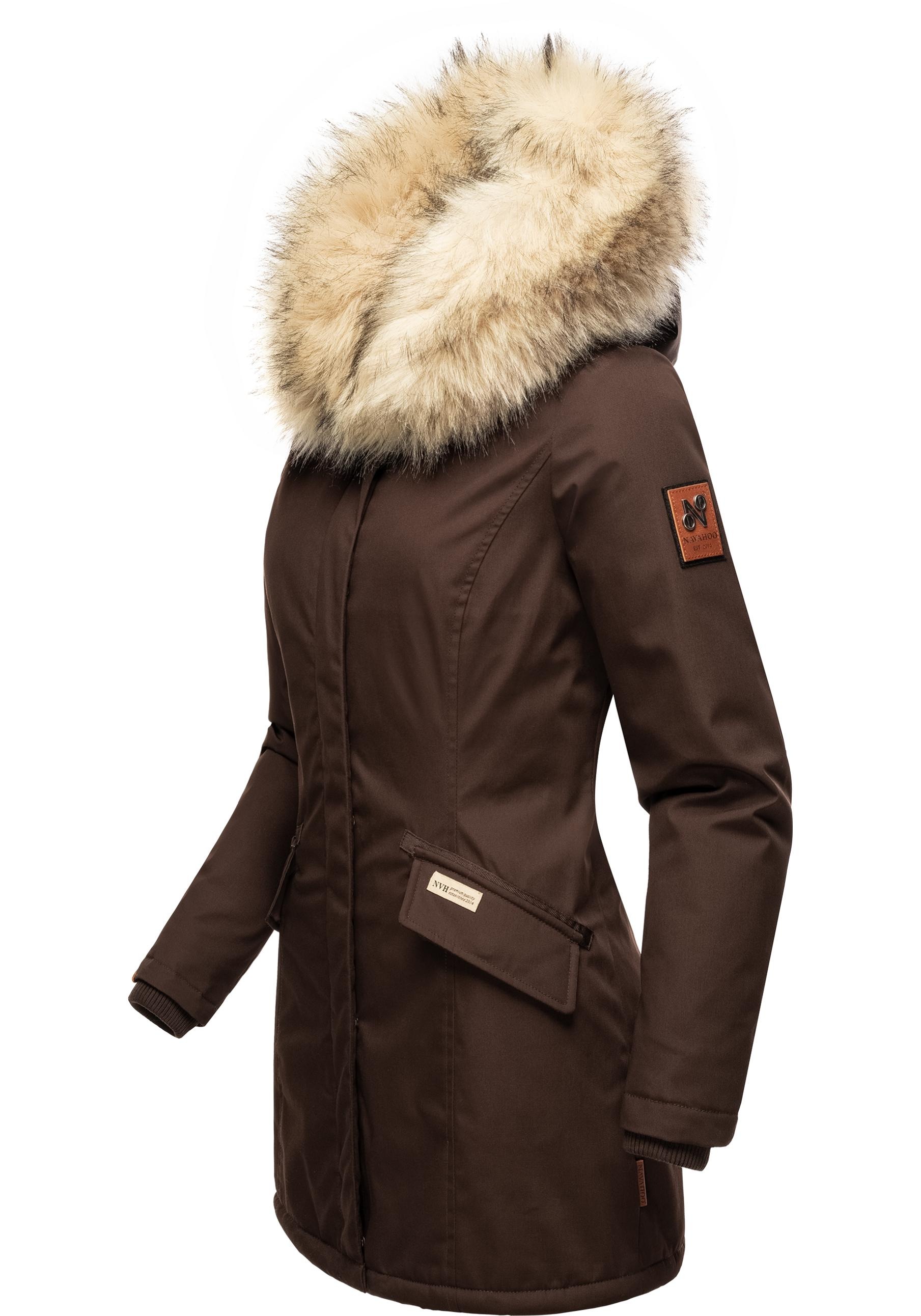 Navahoo Wintermantel »Cristal«, stylischer Damen Winterparka mit Kunstfell-Kapuze