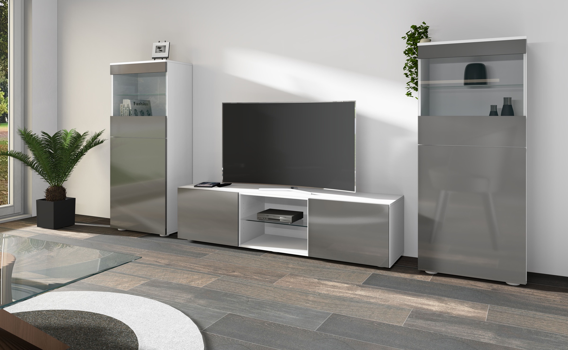 borchardt Möbel Wohnwand "Scala, Mediawand 3-teilig mit 2 Vitrinen und Lowb günstig online kaufen