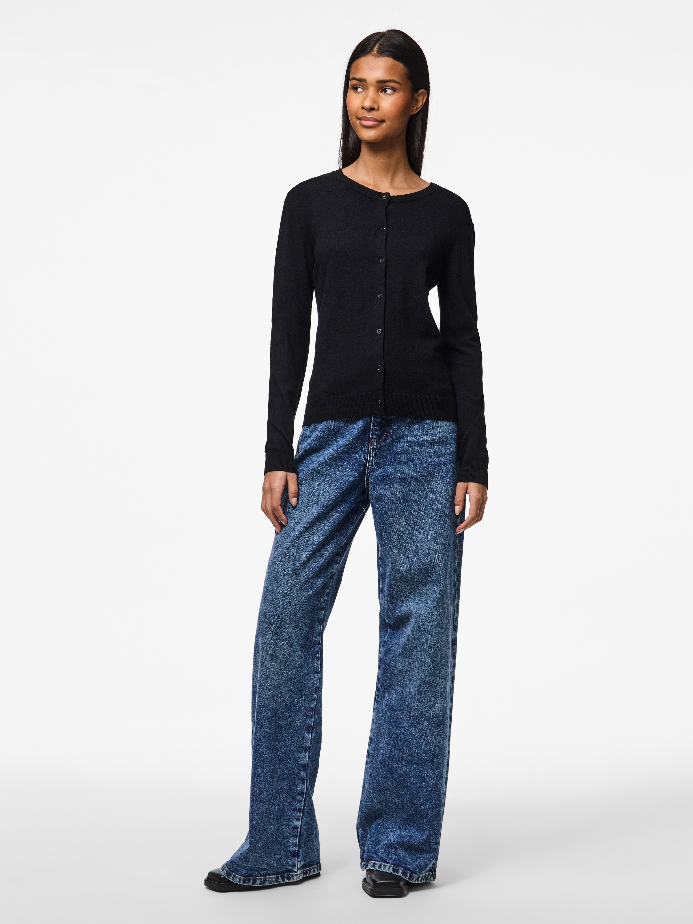 Thumbnail - pieces Strickjacke "PCNORA LS O-NECK KNIT CARDIGAN NOOS BC" Viskosemischung, slim fit