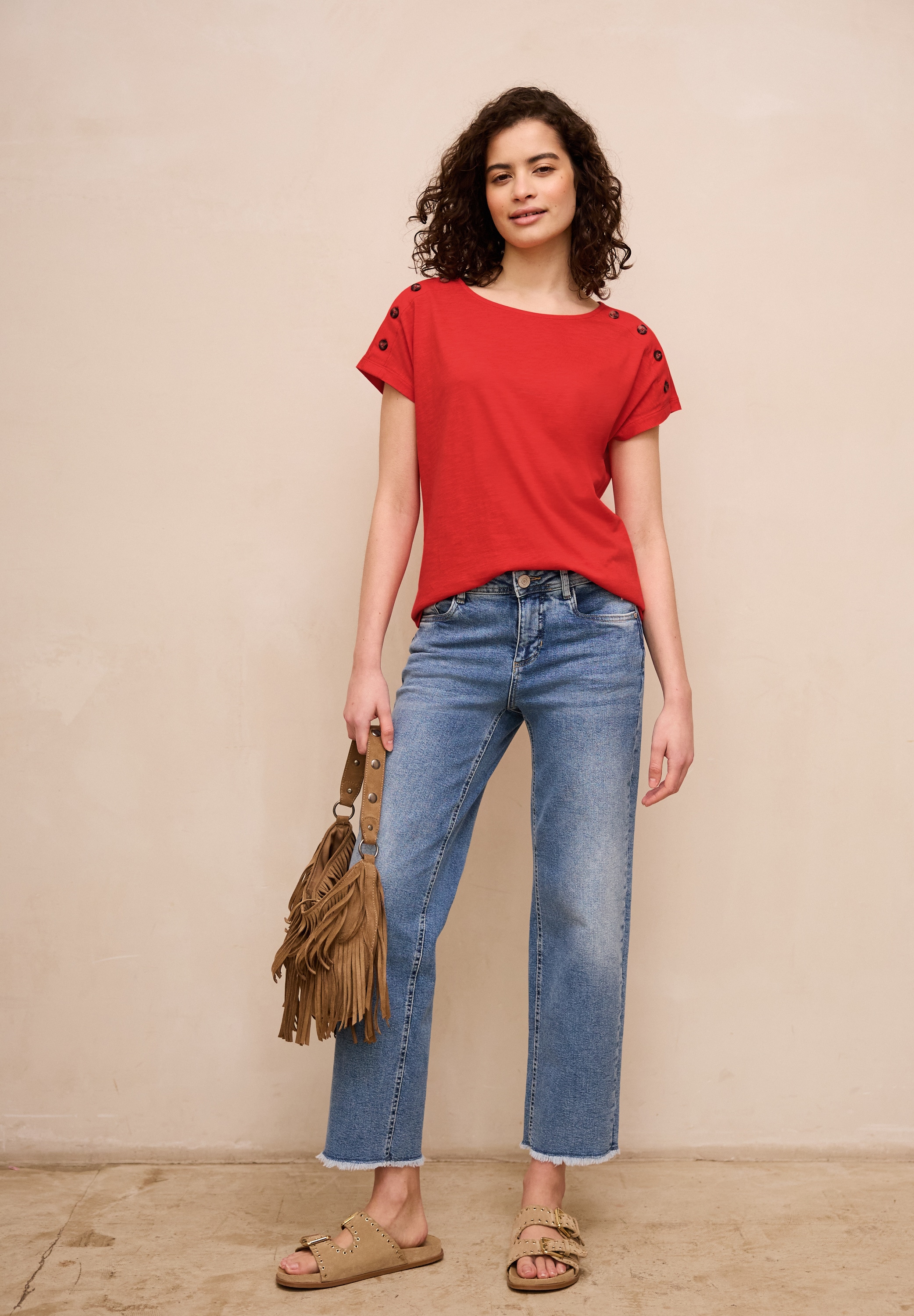 STREET ONE STUDIO T-Shirt mit U-Boot-Ausschnitt