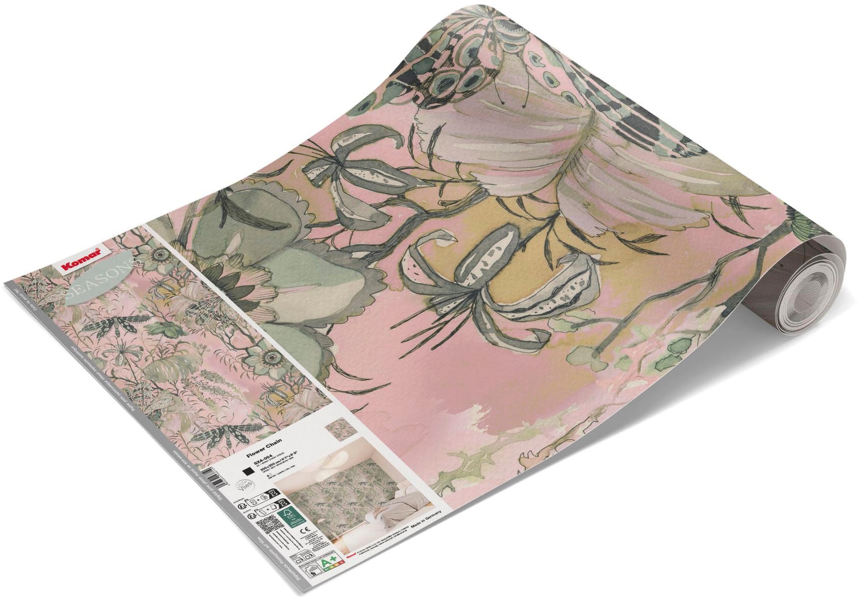 Komar Fototapete »Vlies Fototapete - Flower Chain - Größe 200 x 250 cm« Motiv | bedruckt glatt