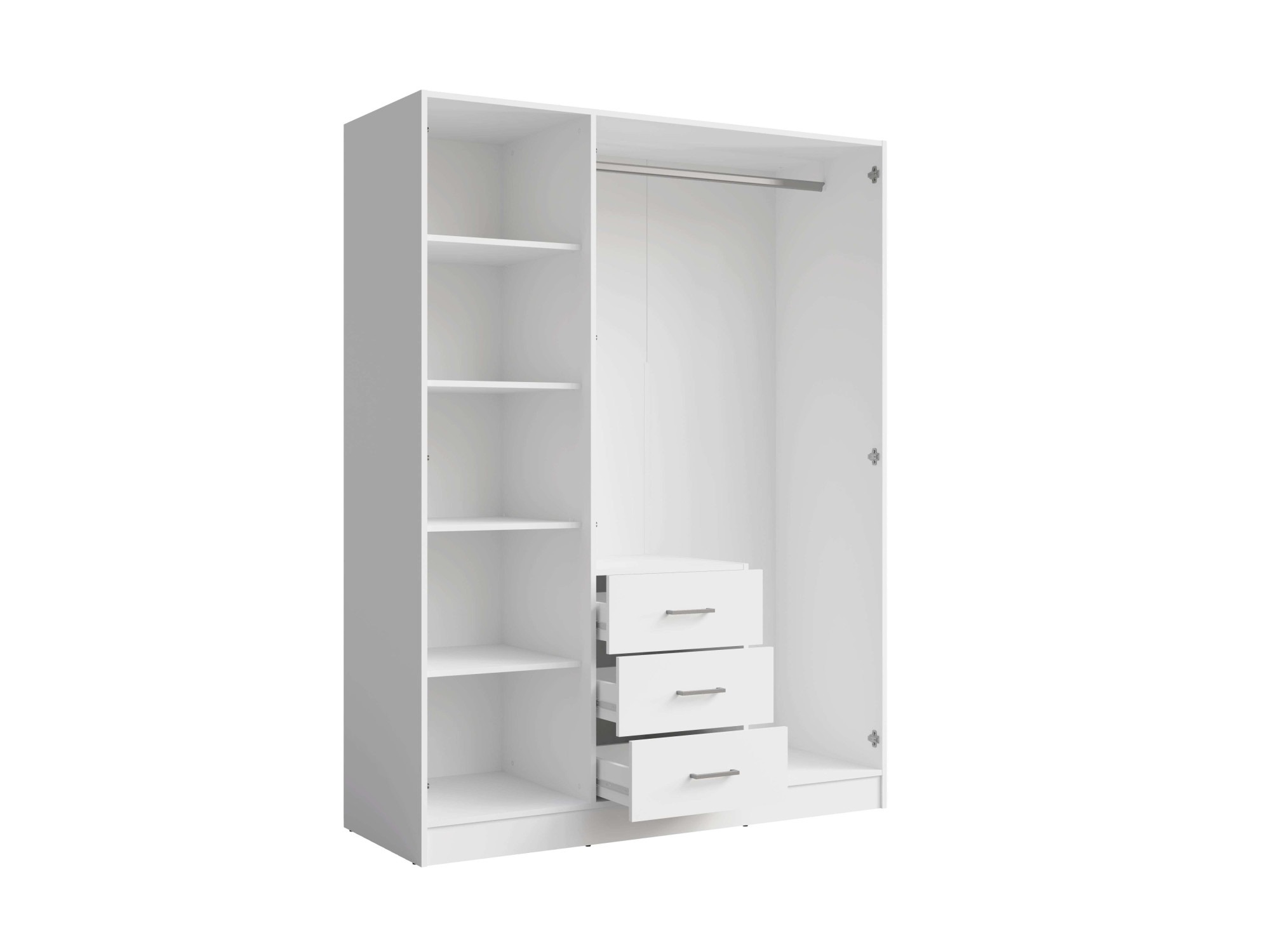 Thumbnail - Home affaire Kleiderschrank "KOS Garderobe mit 3 Schubladen, Kleiderstange, 4 Einlegeböden, Spiegel" Wäscheschrank mit 3...