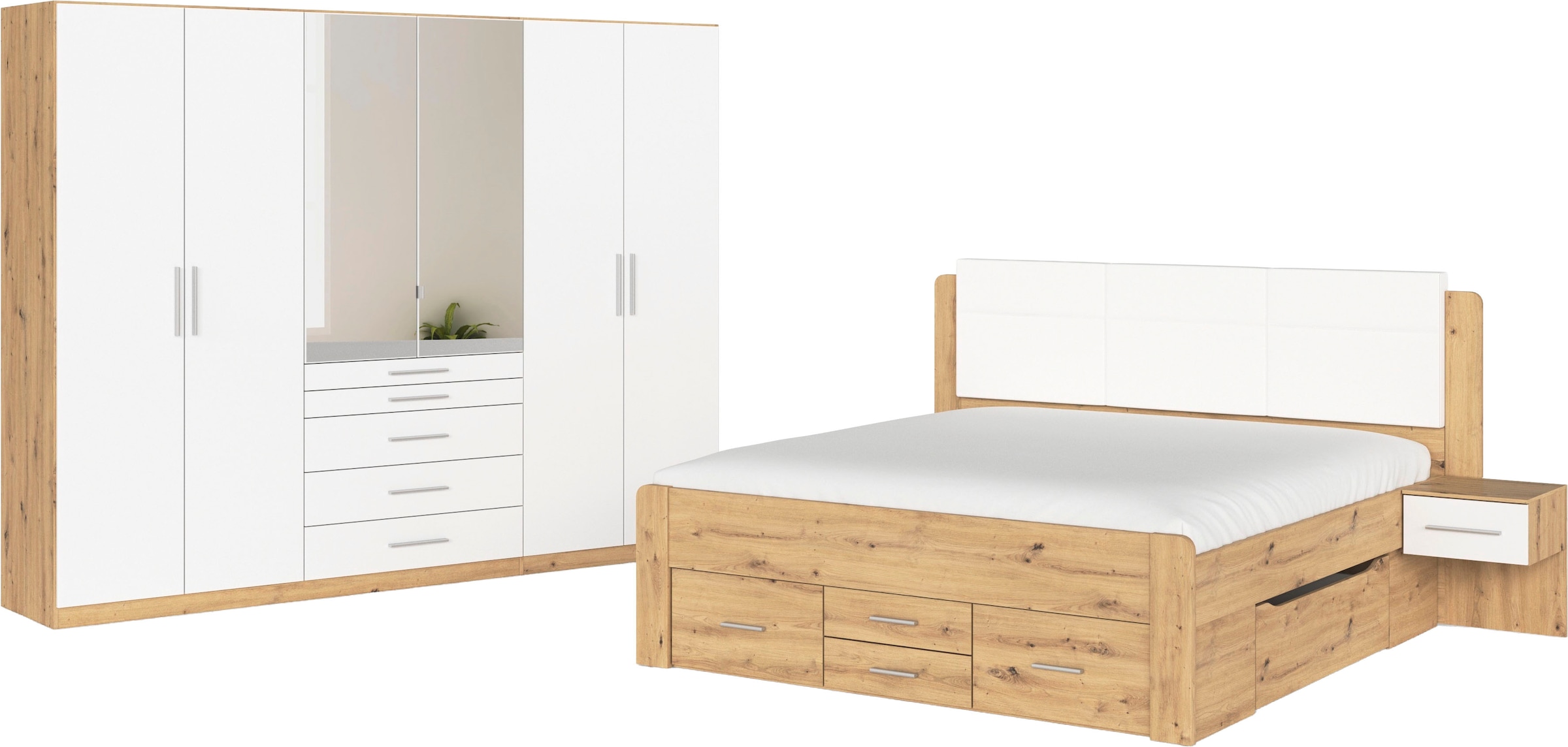 rauch Schlafzimmer-Set "Komplettschlafzimmer Stauraumbett Liegefläche 180x2 günstig online kaufen