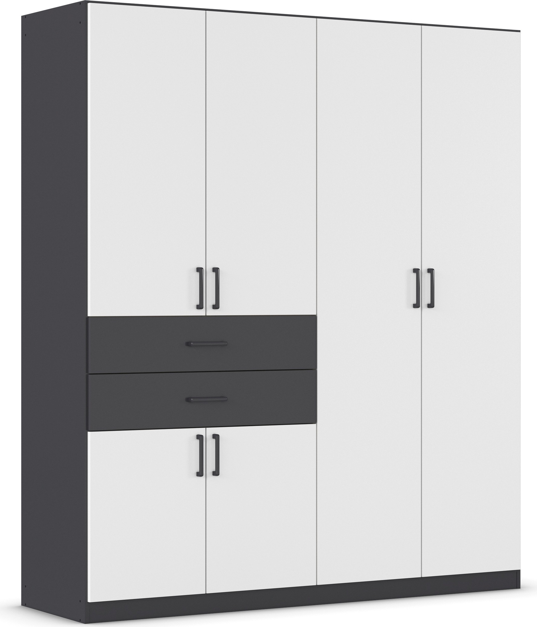 rauch "Kleiderschrank Schrank Garderobe MAIKA mit Dekor-Front" 2 Schubladen, in verschiedenen Breiten, Höhen, Farben, MADE IN GERMANY