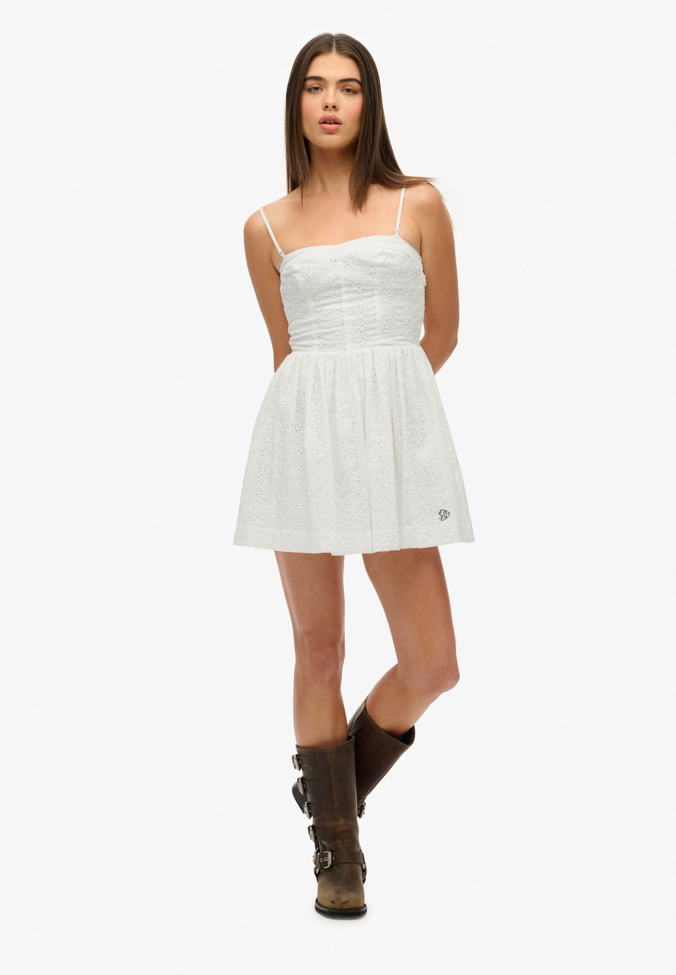 Superdry Sommerkleid »BRODERIE CAMI MINI DRESS« mit schöner Lochstickerei