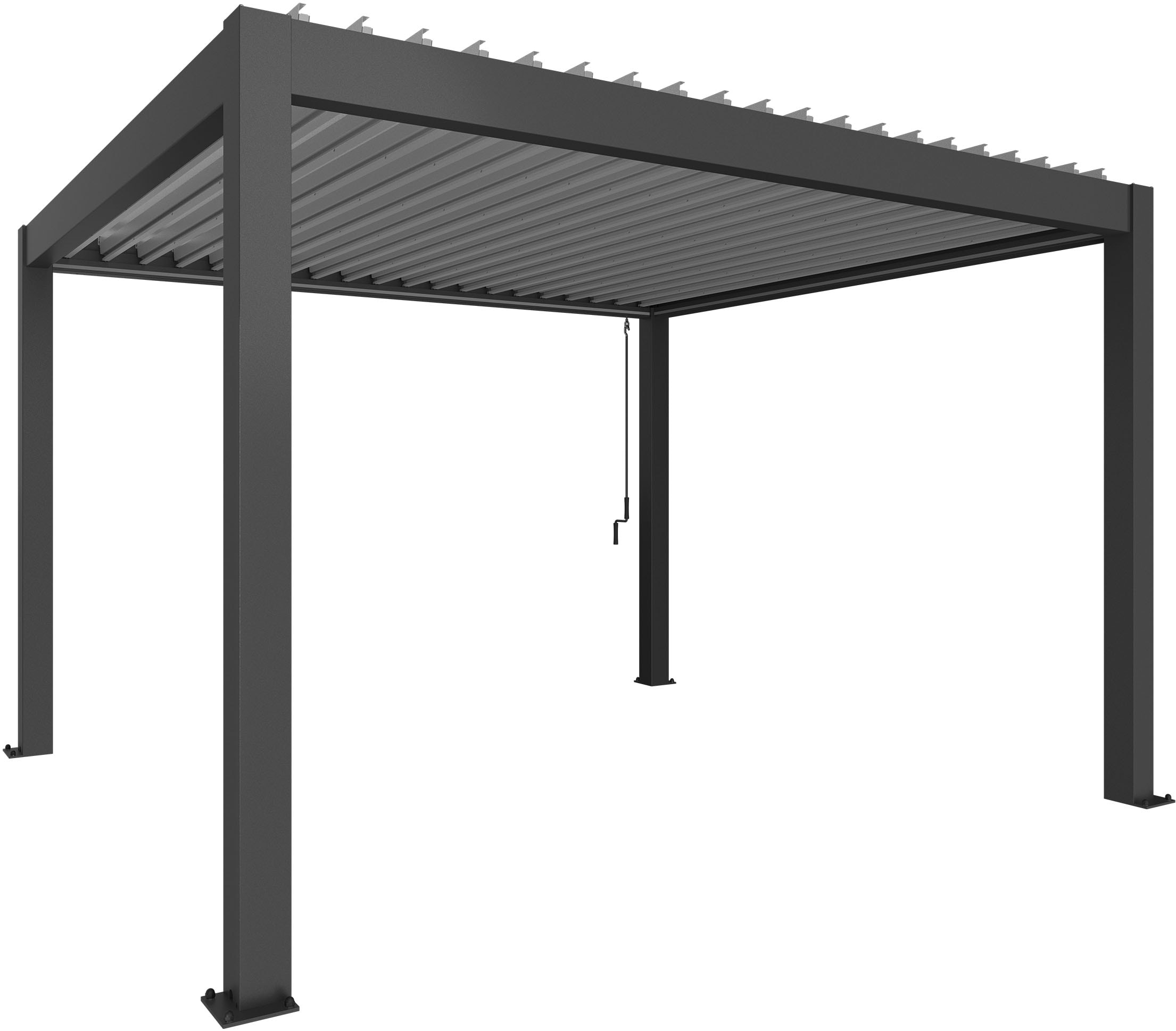 Pergola BIOHORT, B:404,5cm T:367,5cm, grau, Garten, Pergolen, "4x3,5 m, verschiedene Farben", 404,5x367,5x264 cm, ausgezeichnet mit dem Red Dot