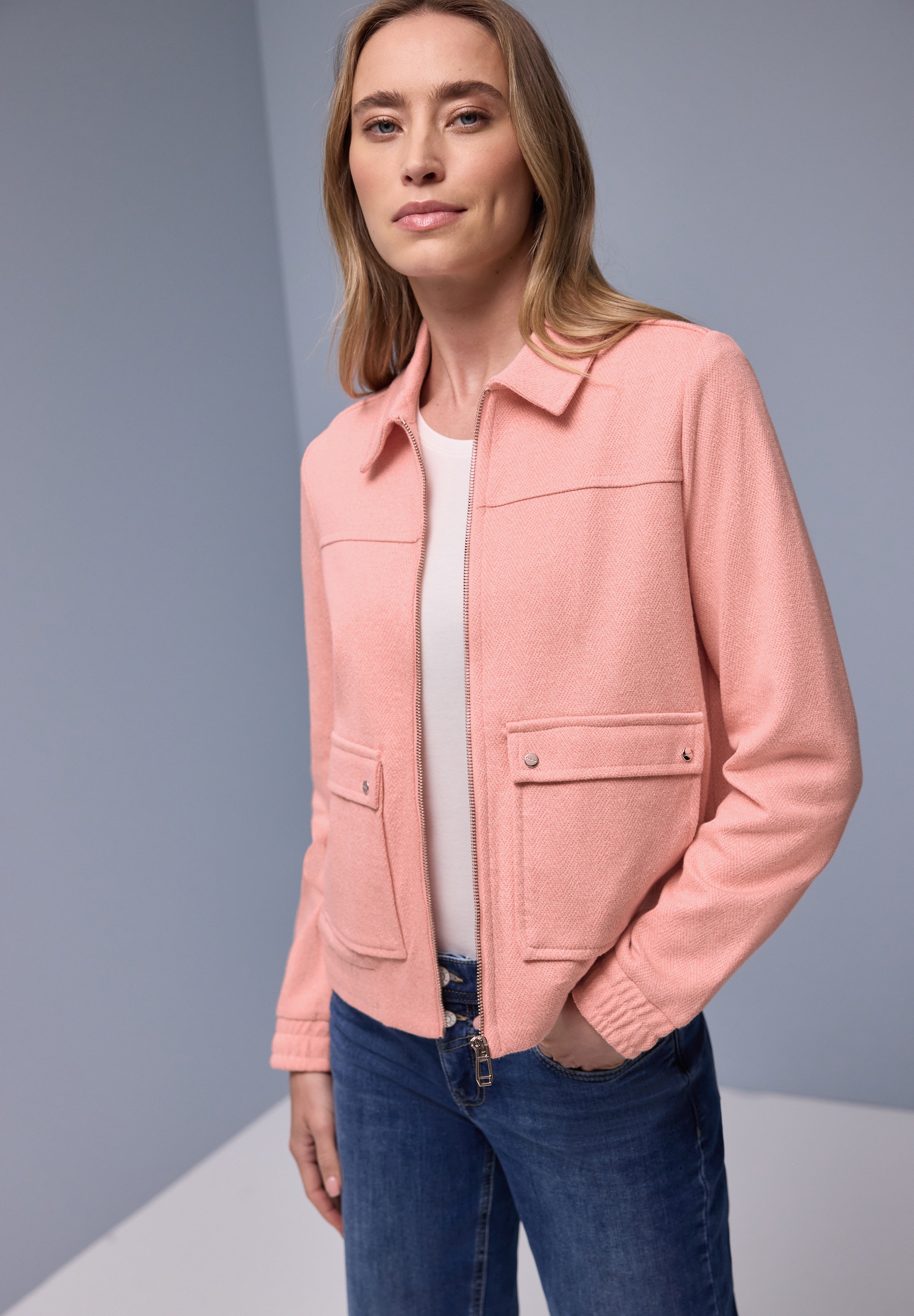 STREET ONE Blouson ohne Kapuze im soften Baumwoll-Mix