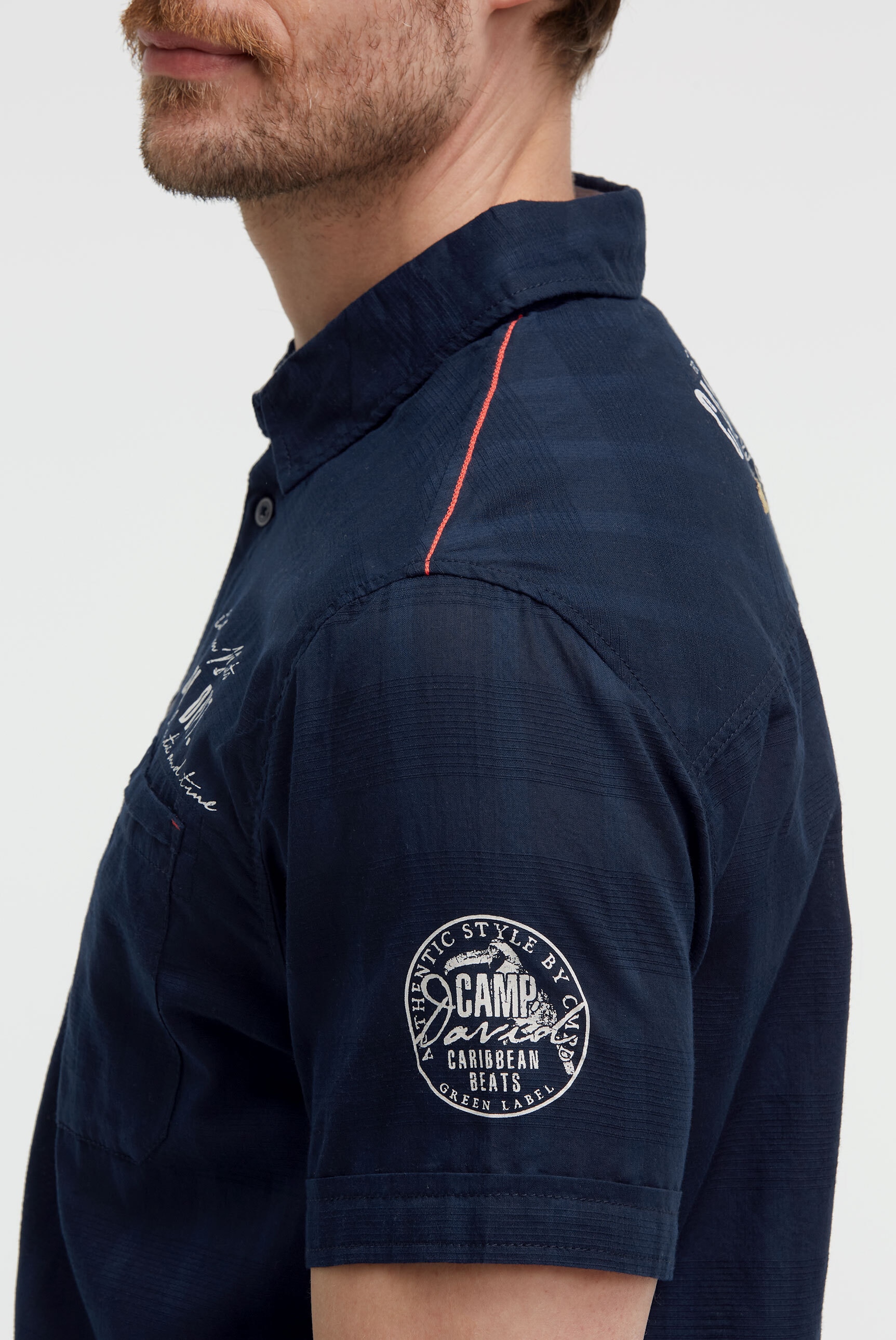 CAMP DAVID Kurzarmhemd mit Brusttasche