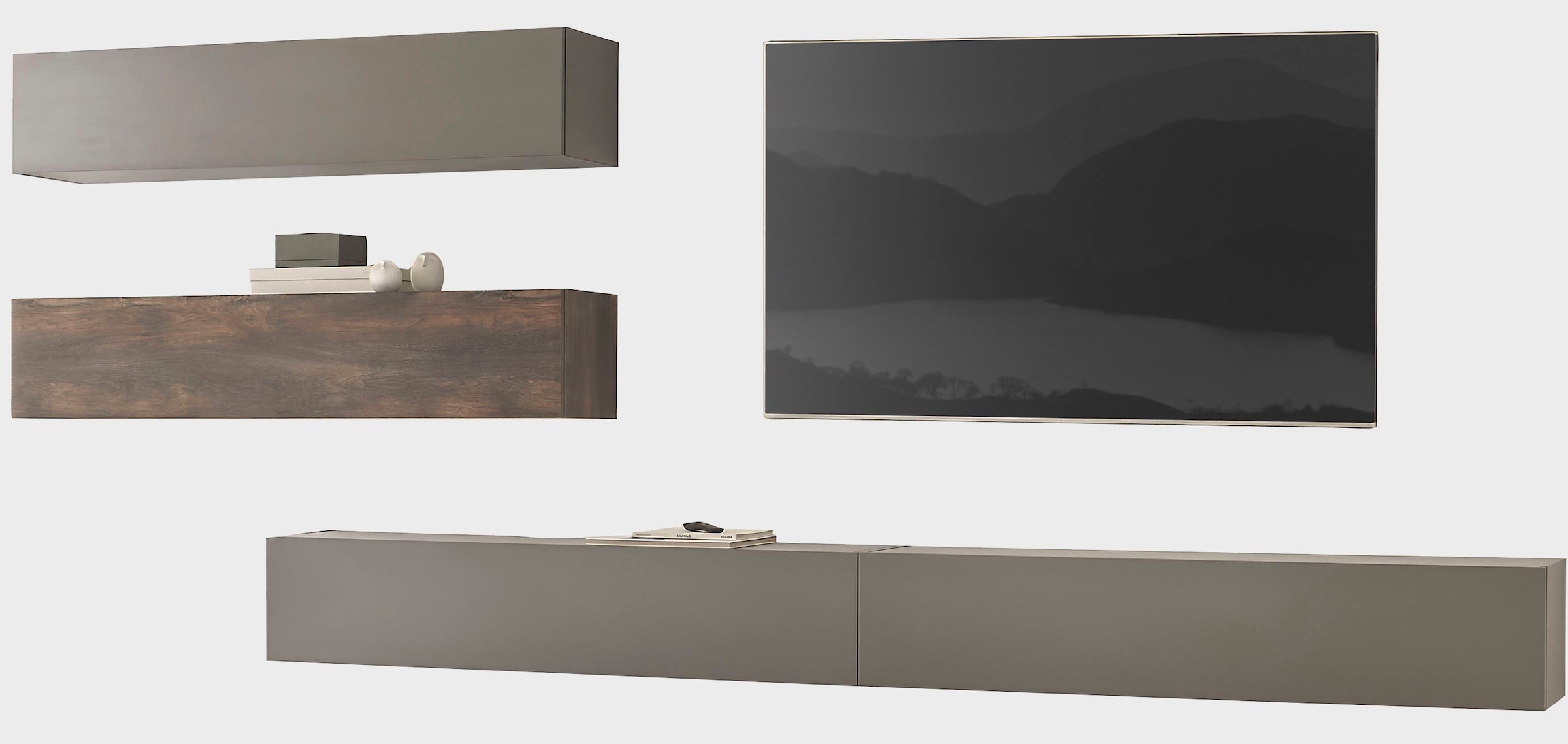 INOSIGN Wohnwand »LARGO«, (Set, 4 St.), Klappen mit Push to open-Funktion