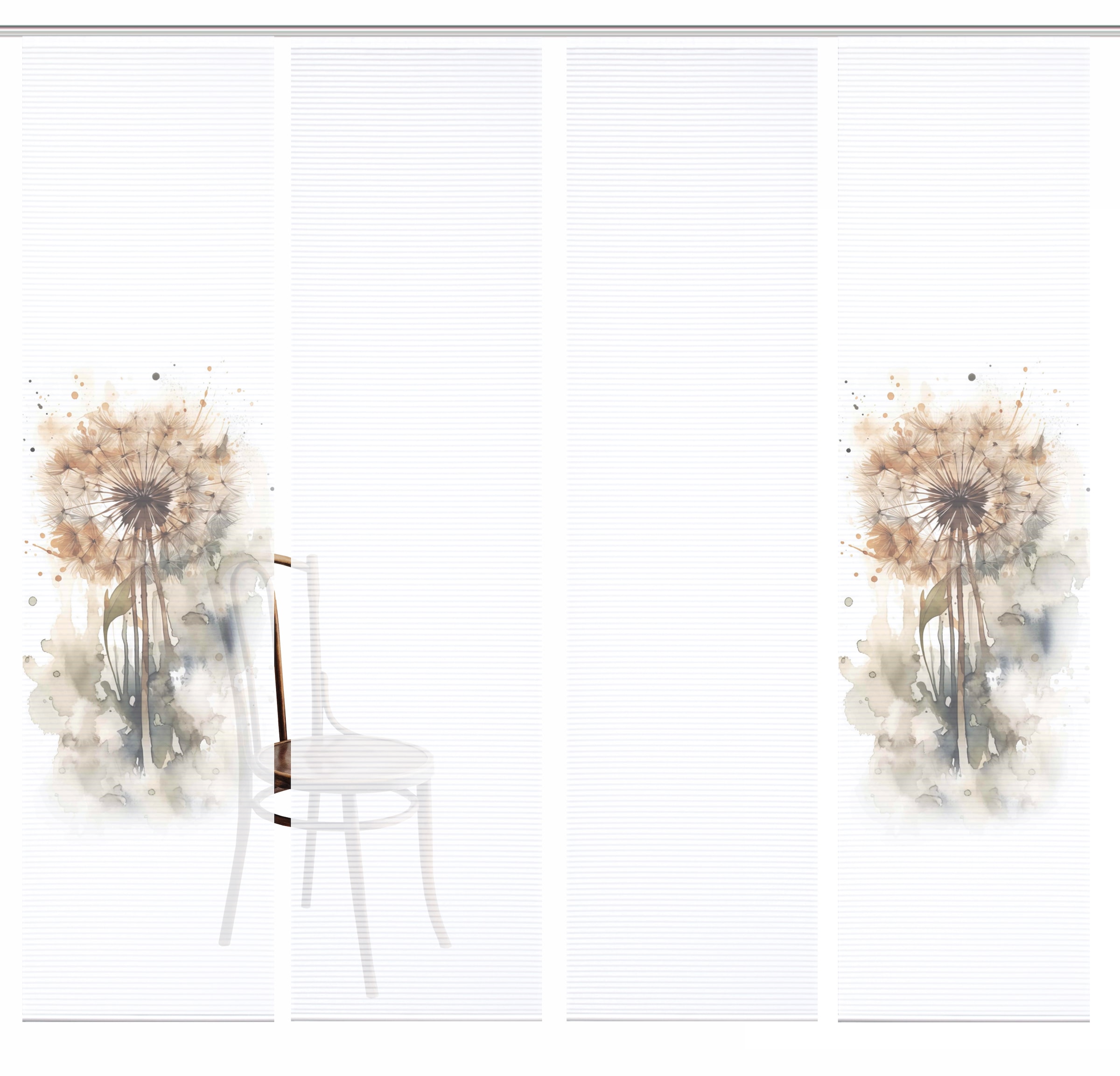 HOME in green Schiebegardine »AMARANDE« Paneelwagen 4 Stk. tlg. Bambusoptik, SET, recycelt, Digitaldruck