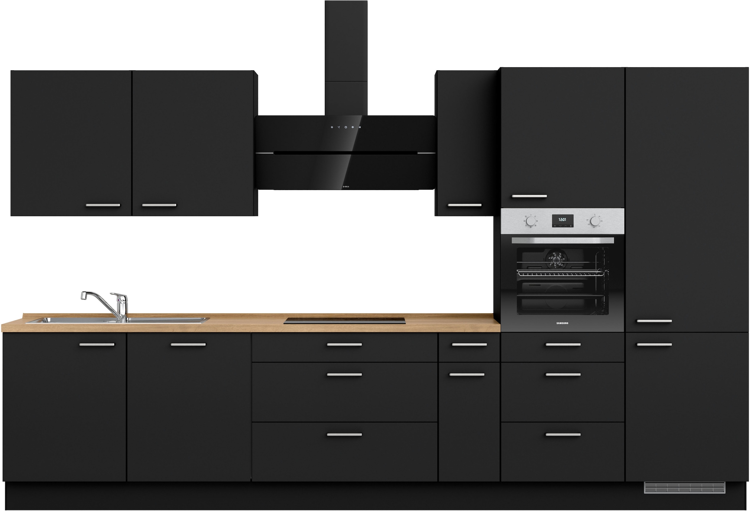 nobilia Küchenzeile ""Touch II", NEU: individuell anpassbar mit gratis Profi-Beratung" vormontiert, Breite 360 cm, Ausrichtung wählbar, wahlw. mit E-Geräten